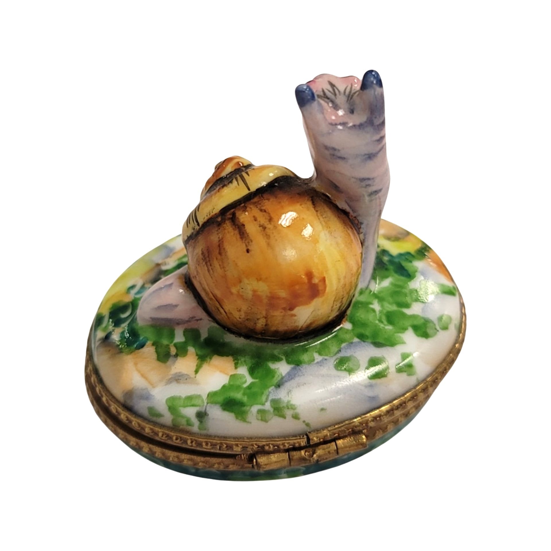 Elegant Escargot Snail Figurine Porcelain Limoges fish ocean beach LIMOGES BOXES French Trinket Box