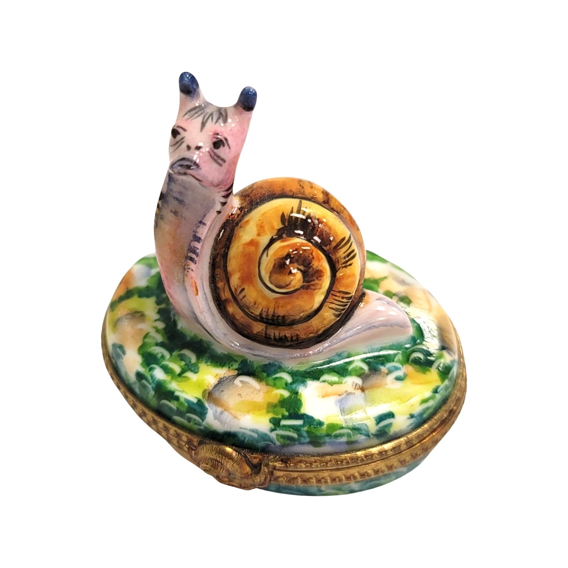 Elegant Escargot Snail Figurine Porcelain Limoges fish ocean beach LIMOGES BOXES French Trinket Box