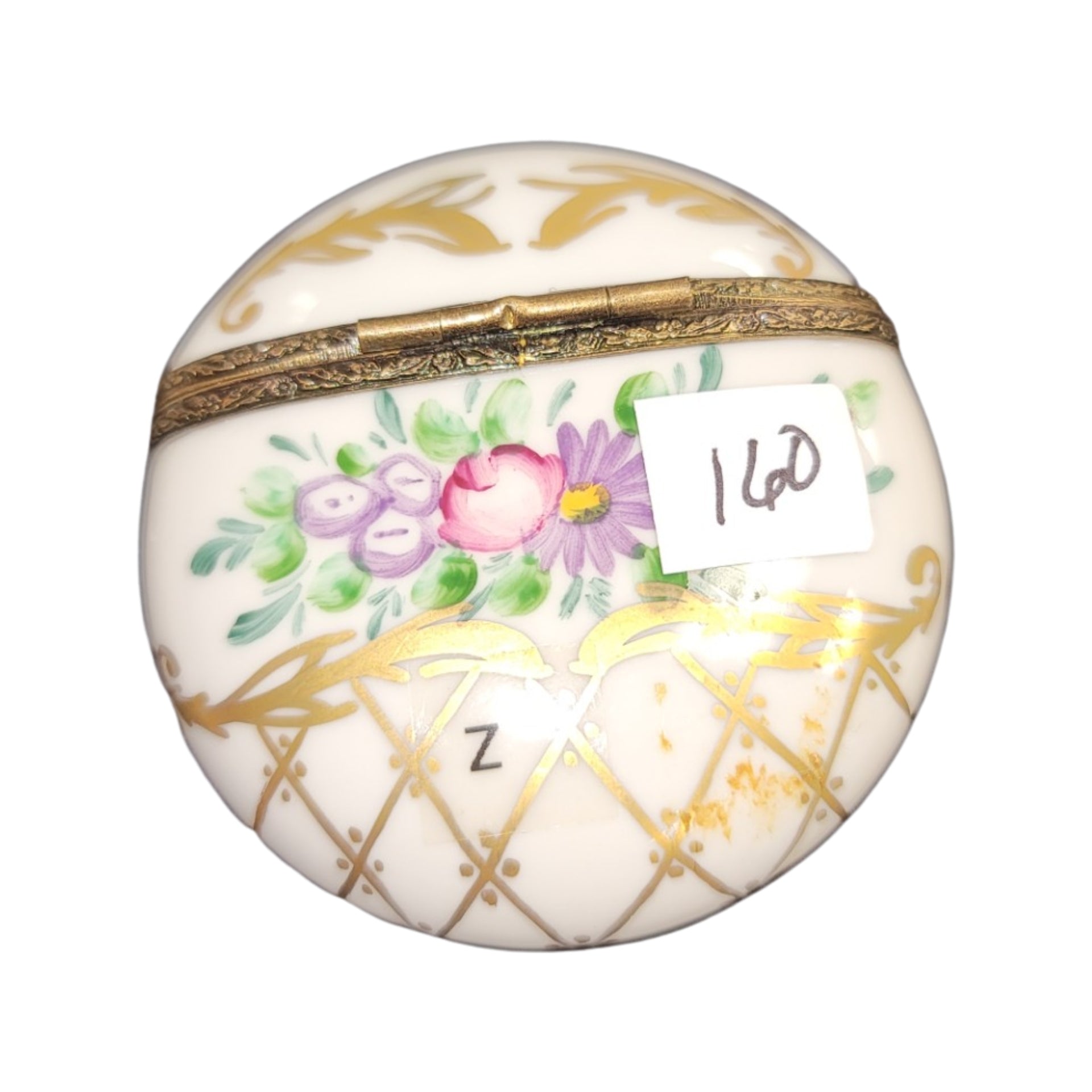 Elegant Floral Gold Box Porcelain Limoges LIMOGES BOXES traditional French Trinket Box