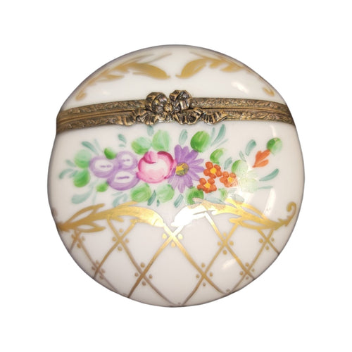 Elegant Floral Gold Box Porcelain Limoges LIMOGES BOXES traditional French Trinket Box