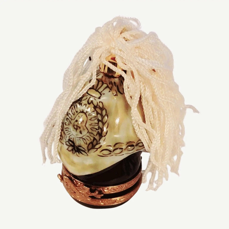 Elegant French Guard Helmet Box Porcelain Limoges Limoges Boxes travel world france French Trinket Box