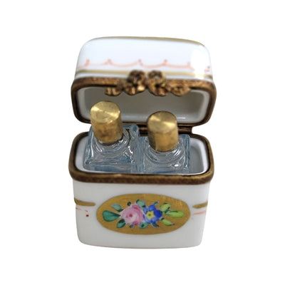 Elegant Gold Perfume Box Porcelain Limoges Perfume French Trinket Box