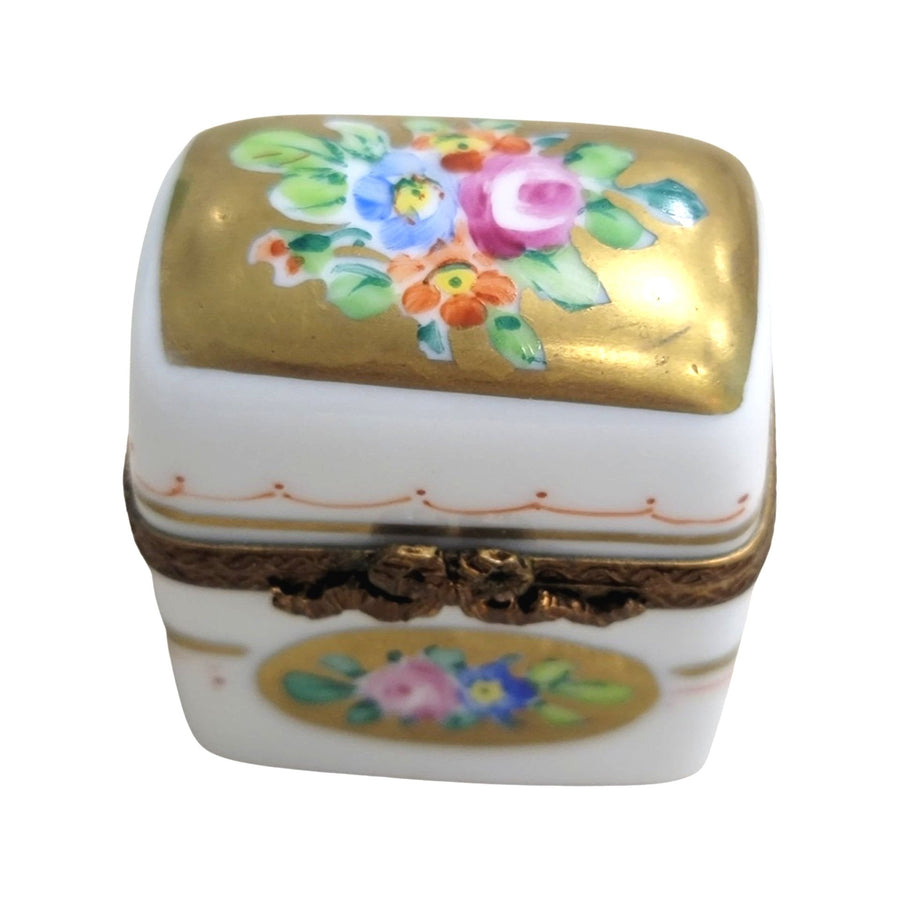Elegant Gold Perfume Box Porcelain Limoges Perfume French Trinket Box