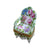 Elegant Green Chair Figurine Porcelain Limoges furniture French Trinket Box