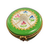 Elegant Green Crown Box Porcelain Limoges LIMOGES BOXES traditional French Trinket Box