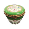 Elegant Green Crown Box Porcelain Limoges LIMOGES BOXES traditional French Trinket Box