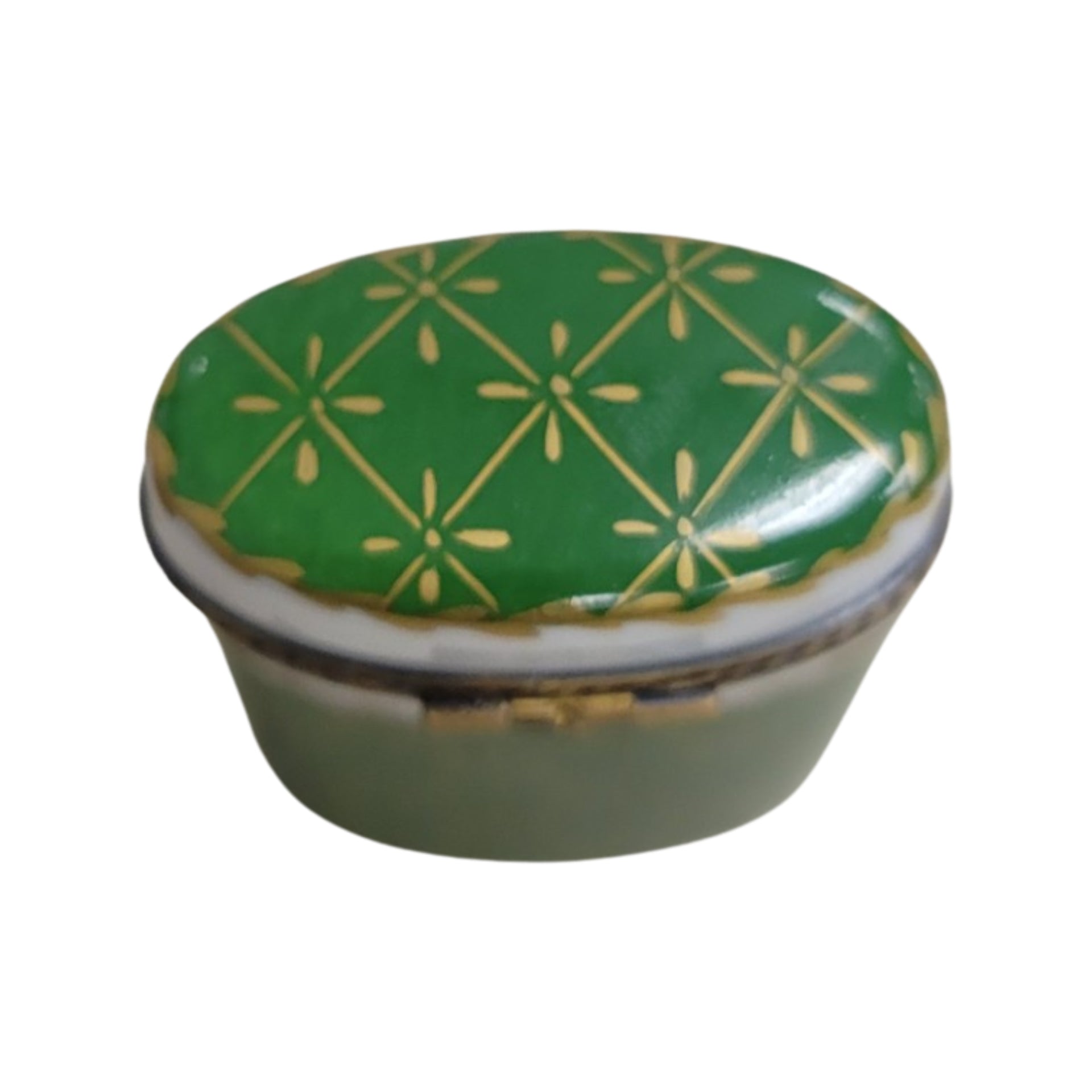 Elegant Green Floral Limoges Box Porcelain Limoges LIMOGES BOXES traditional French Trinket Box