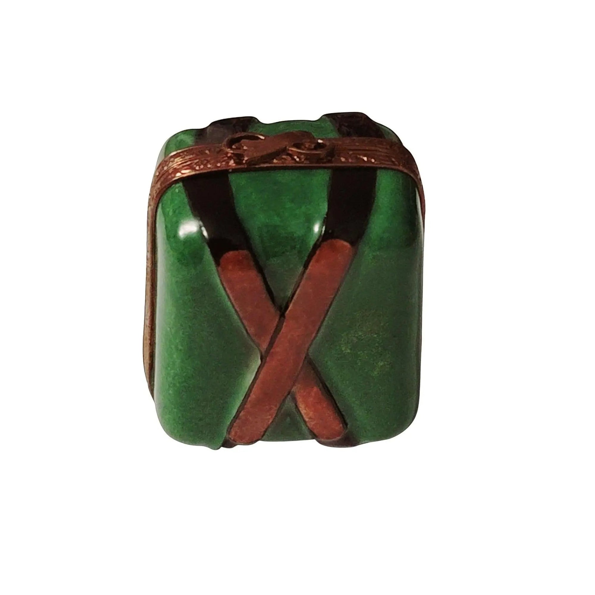 Elegant Green Hiking Backpack Porcelain Limoges sports French Trinket Box