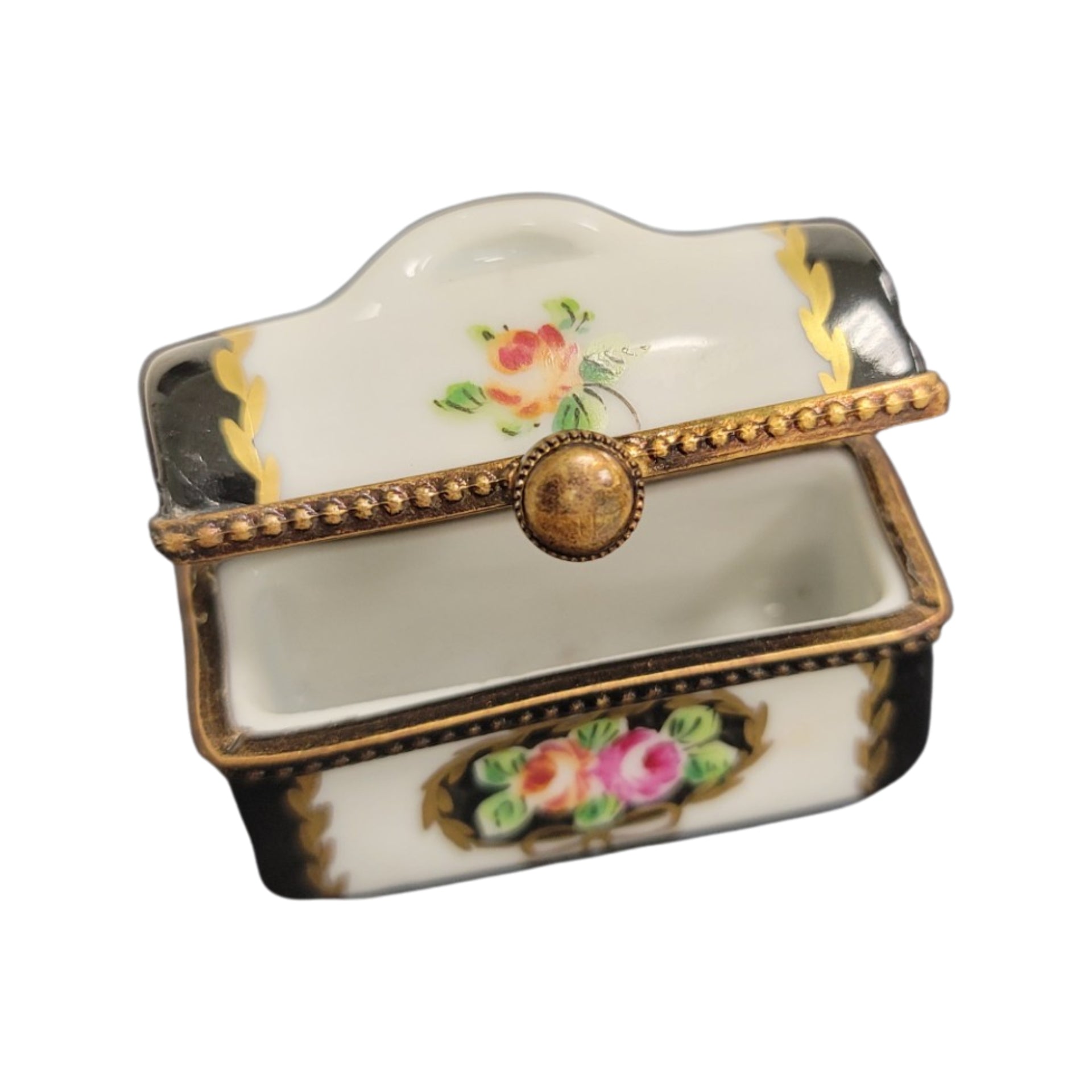 Elegant Handcrafted Limoges Chest Box Porcelain Limoges furniture French Trinket Box