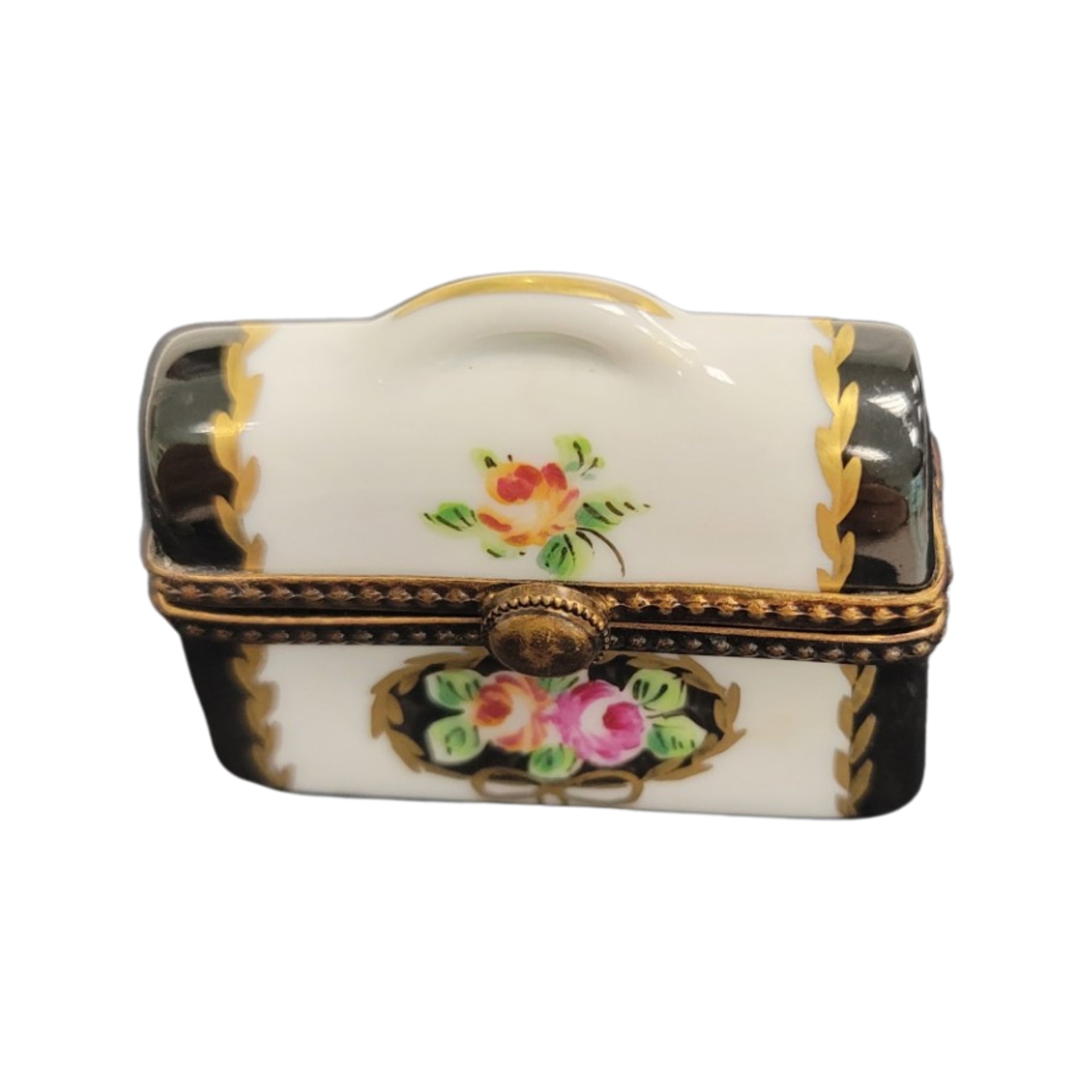 Elegant Handcrafted Limoges Chest Box Porcelain Limoges furniture French Trinket Box