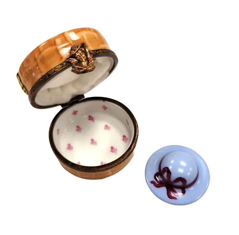 Elegant Hat Box Limoges Figurine Porcelain Limoges hats fashion LIMOGES BoXES French Trinket Box