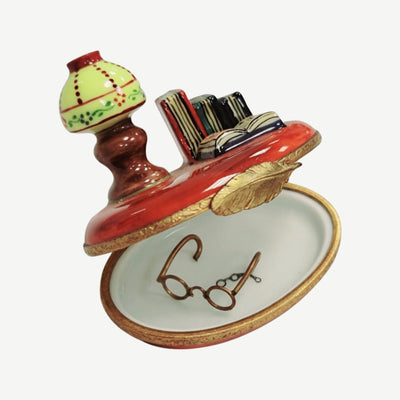 Elegant Lamp and Book Porcelain Box Porcelain Limoges fashion home French Trinket Box
