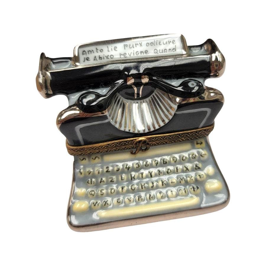Elegant Limoges Black Typewriter Porcelain Limoges professional Limoges Box French Trinket Box