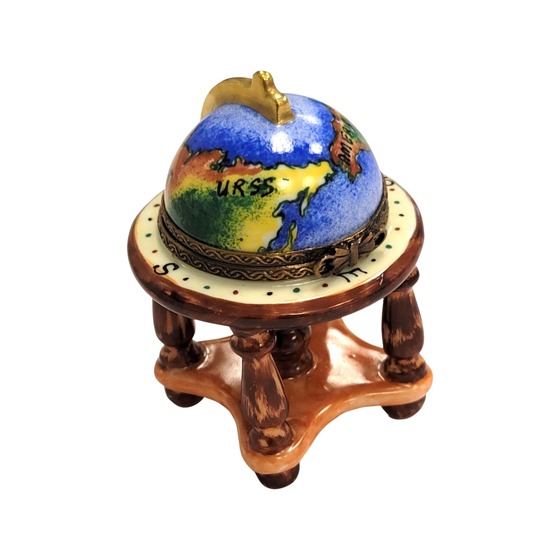 Elegant Limoges Globe Figurine Porcelain Limoges LIMOGES BOXES travel French Trinket Box