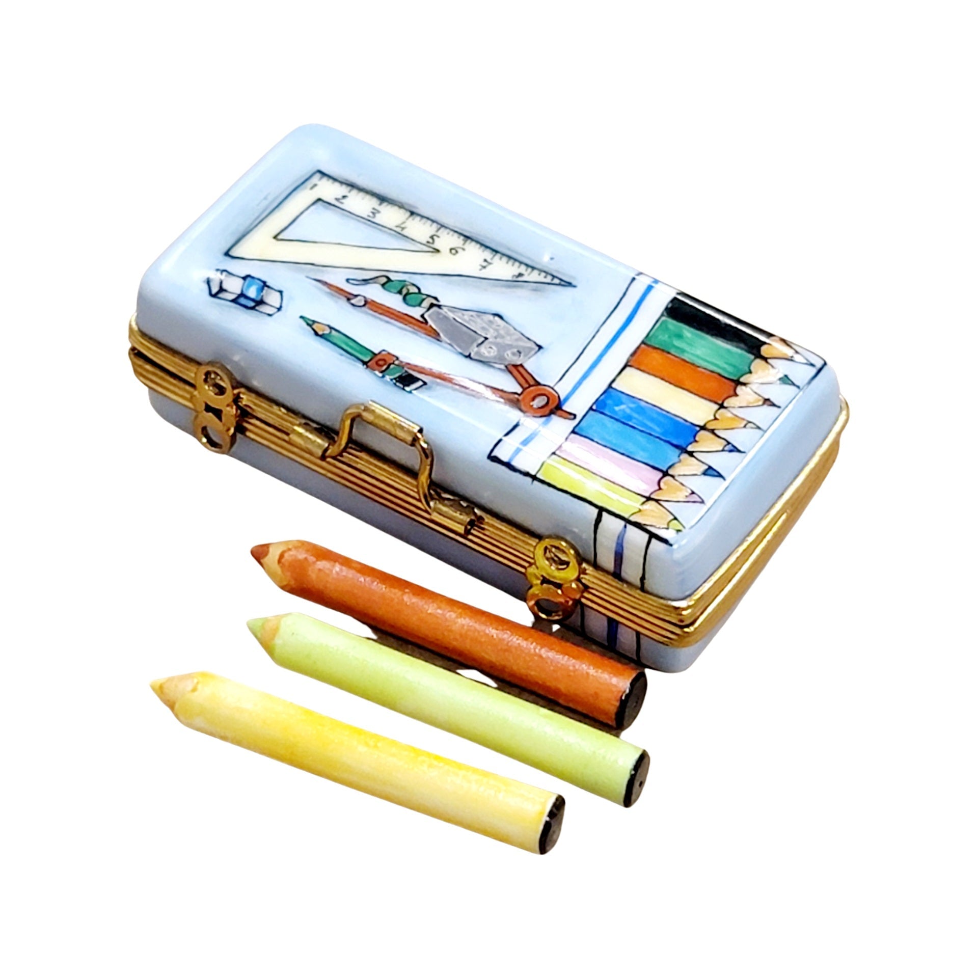 Elegant Limoges Pencil Figurine Porcelain Limoges fine art Baby LIMOGES BOXES professional French Trinket Box