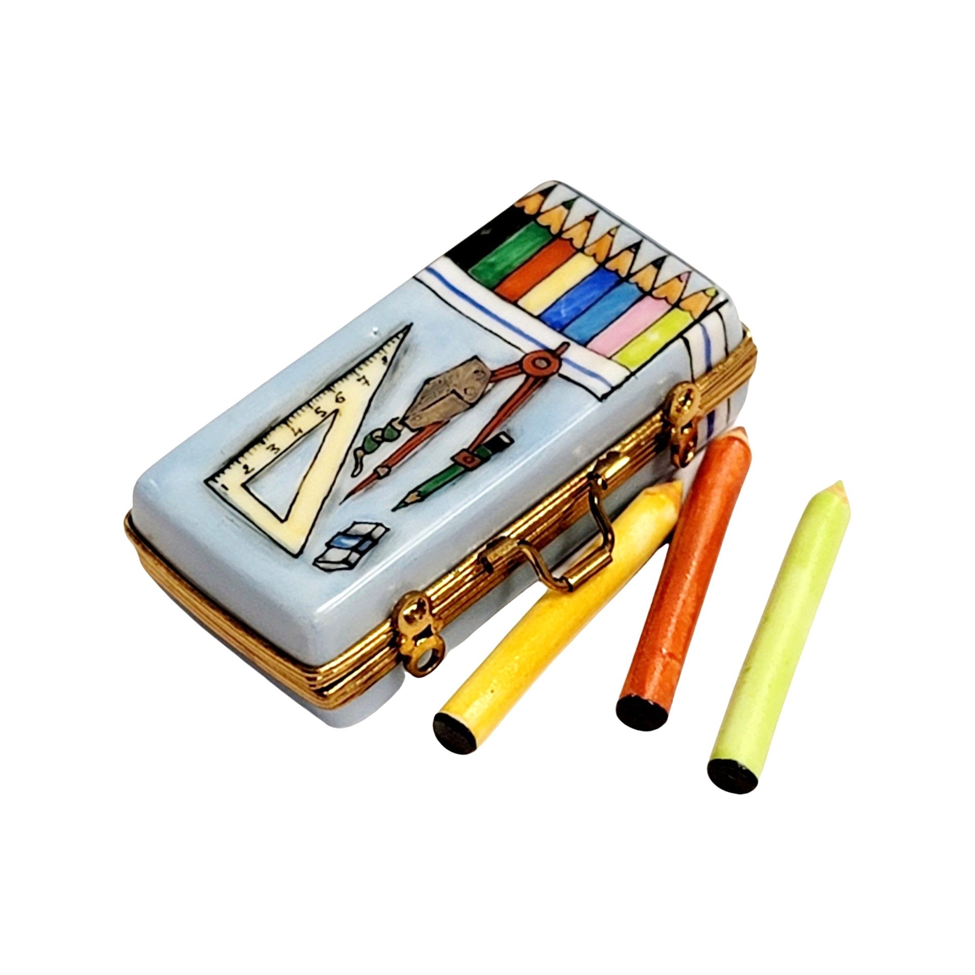 Elegant Limoges Pencil Figurine Porcelain Limoges fine art Baby LIMOGES BOXES professional French Trinket Box