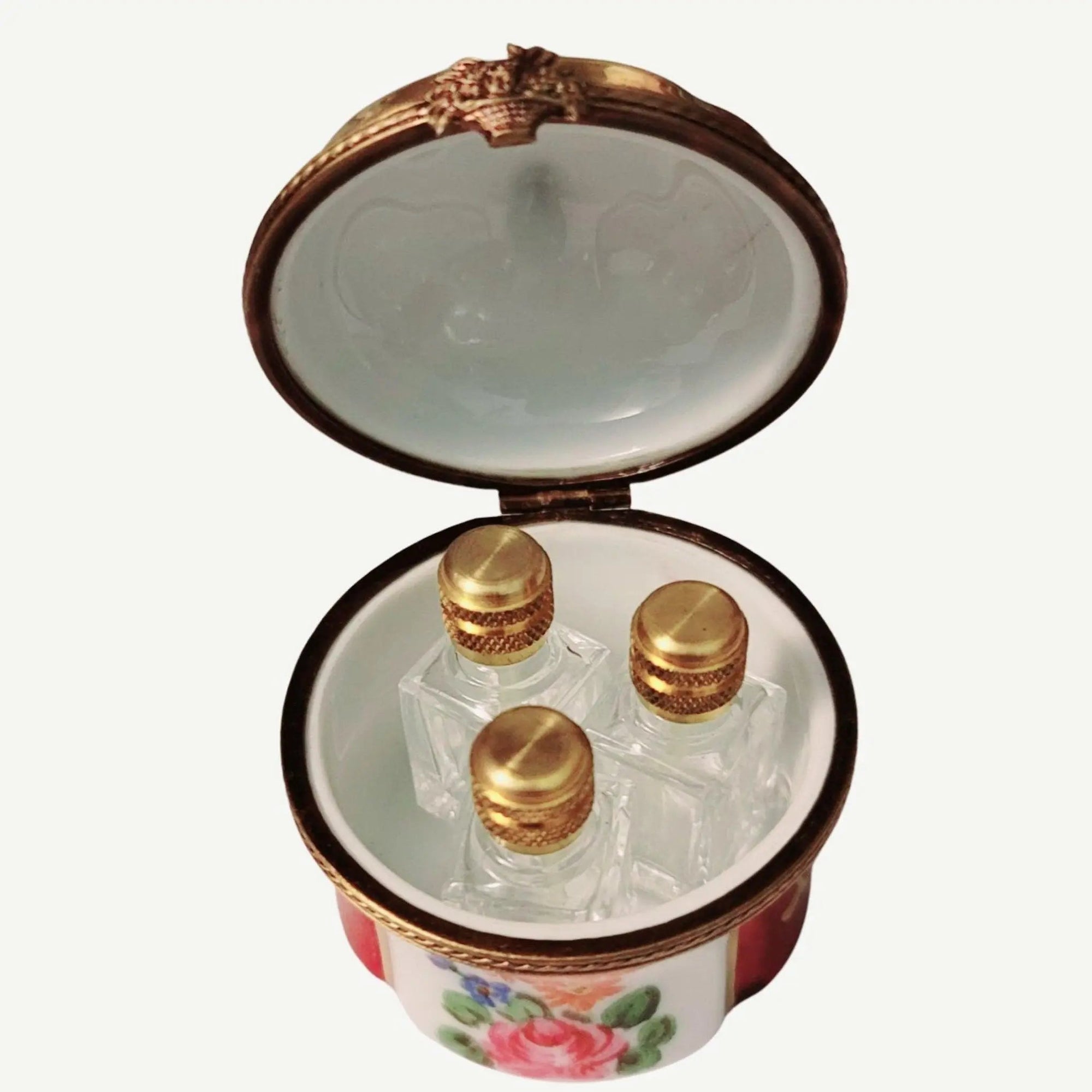 Elegant Limoges Perfume Trio Porcelain Limoges perfume French Trinket Box