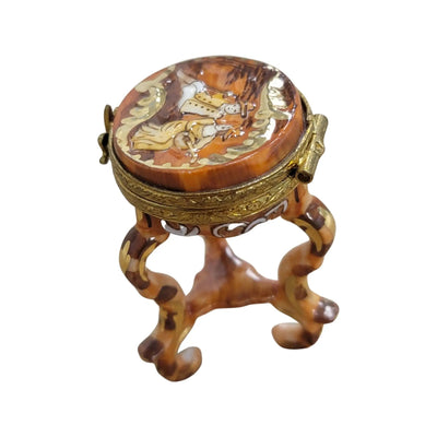 Elegant Limoges Side Table Stool Porcelain Limoges furniture French Trinket Box