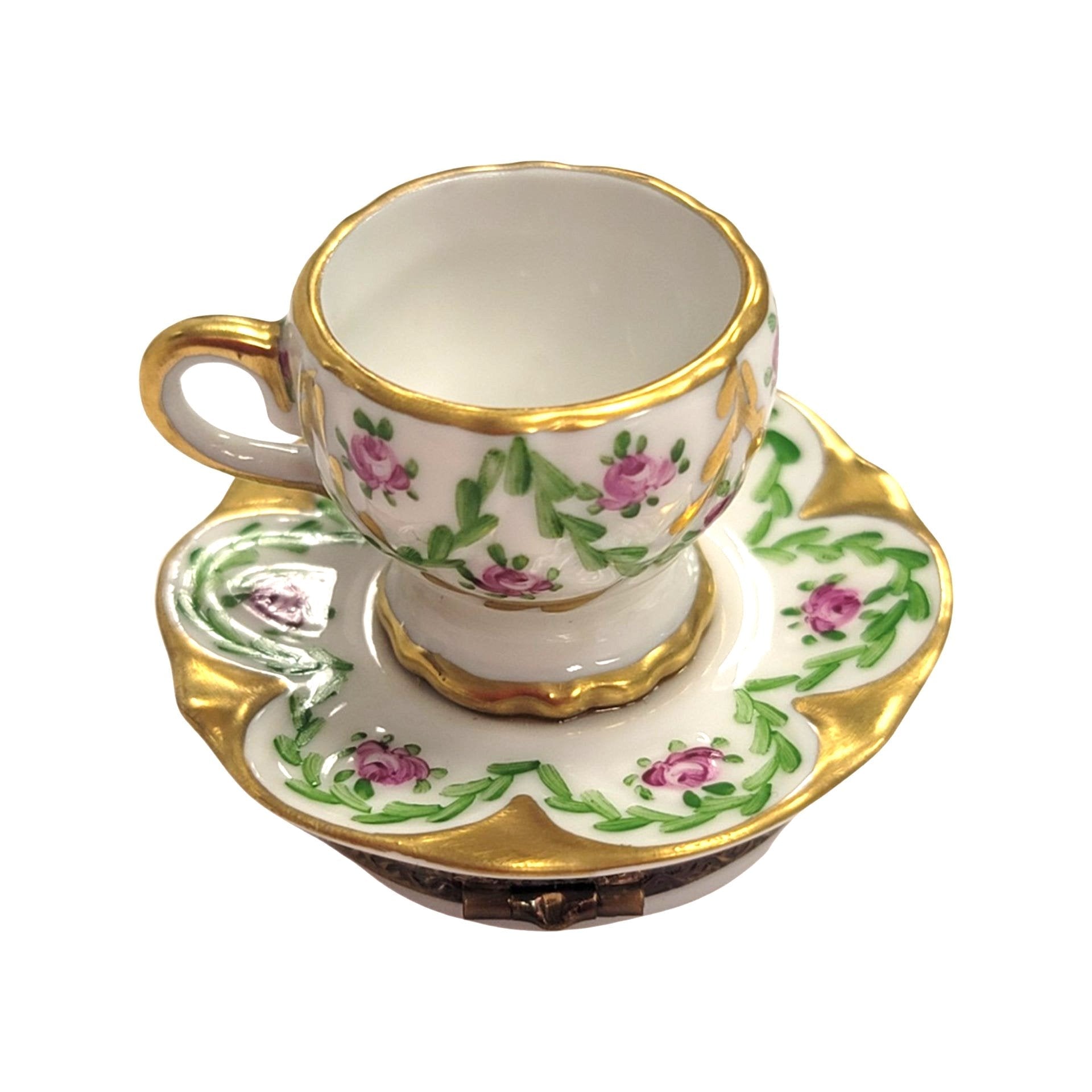 Elegant Limoges Teacup Delight Porcelain Limoges China French Trinket Box