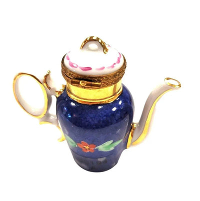 Elegant Limoges Teapot Figurine Porcelain Limoges China French Trinket Box