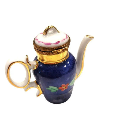 Elegant Limoges Teapot Figurine Porcelain Limoges China French Trinket Box