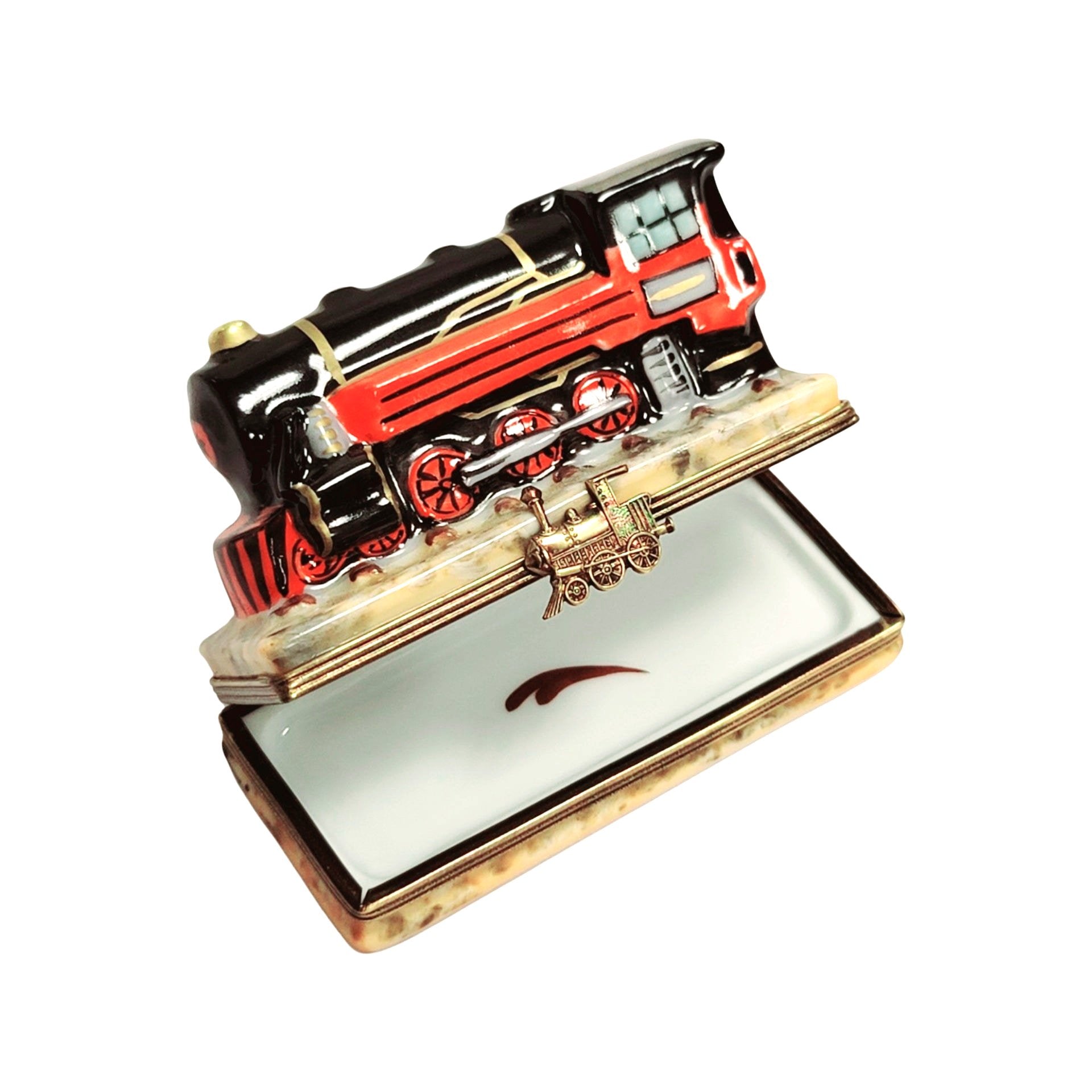 Elegant Limoges Train Locomotive Box Porcelain Limoges travel BABY maternity figurine LIMOGES BOXES French Trinket Box