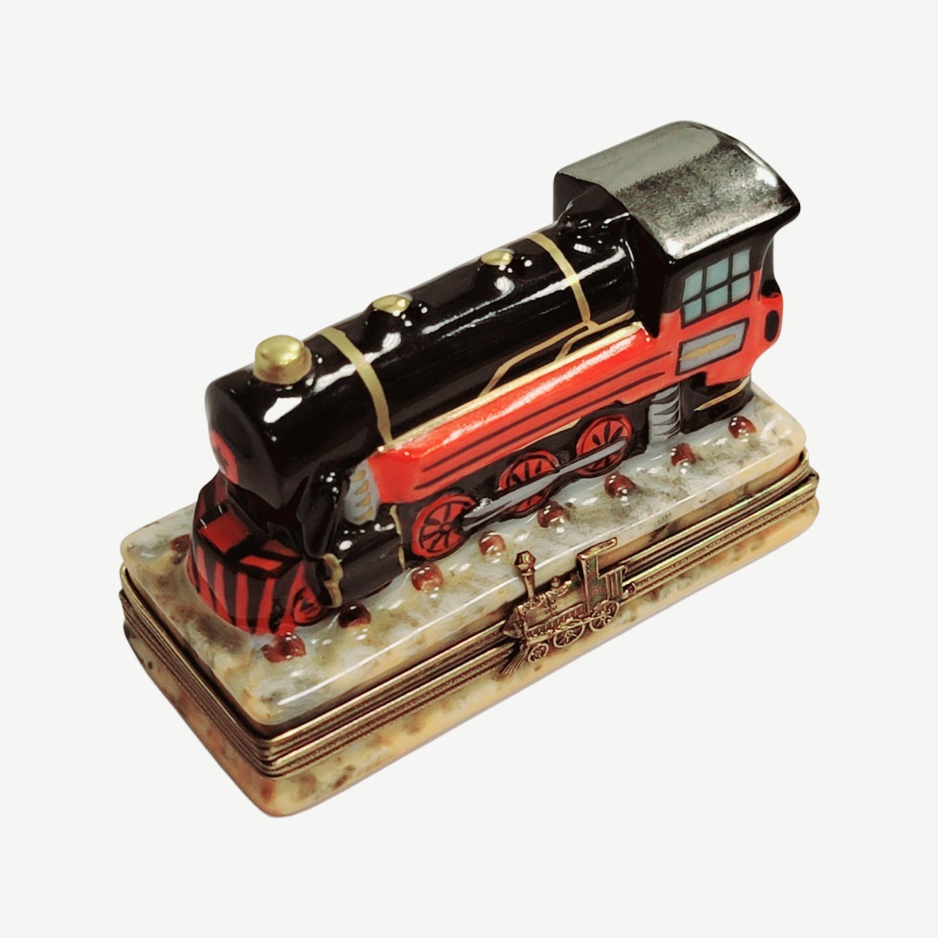 Elegant Limoges Train Locomotive Box Porcelain Limoges travel BABY maternity figurine LIMOGES BOXES French Trinket Box