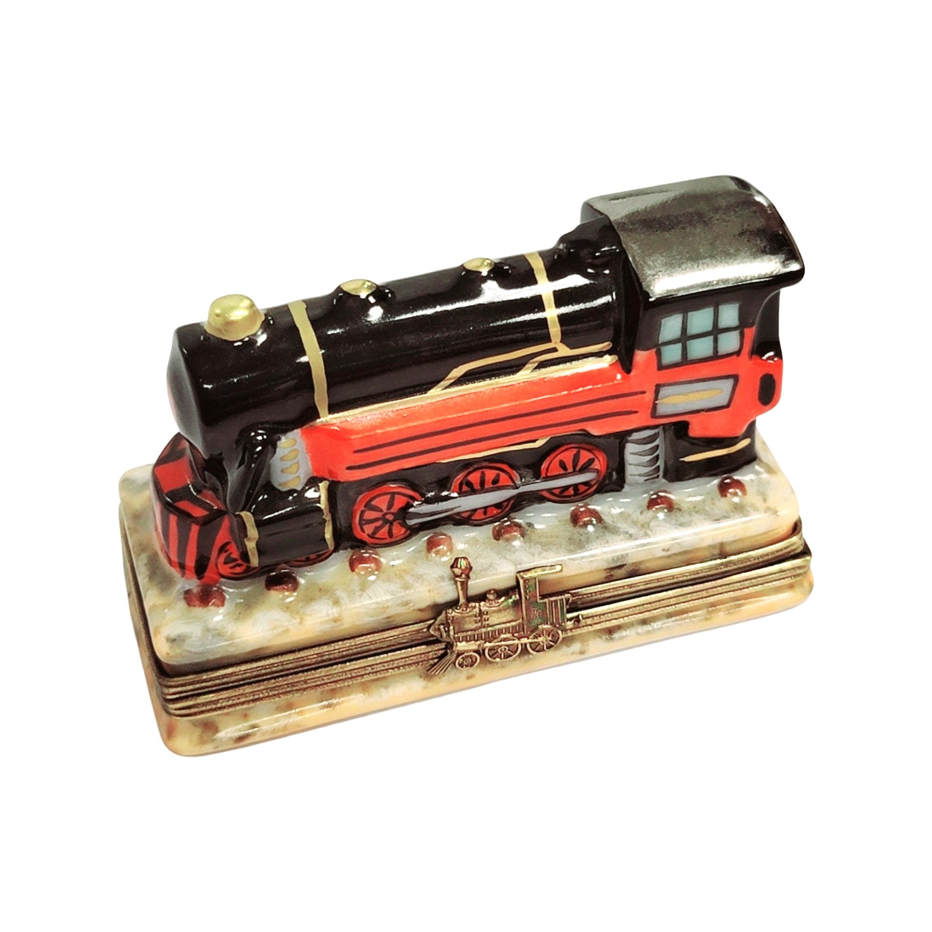 Elegant Limoges Train Locomotive Box Porcelain Limoges travel BABY maternity figurine LIMOGES BOXES French Trinket Box