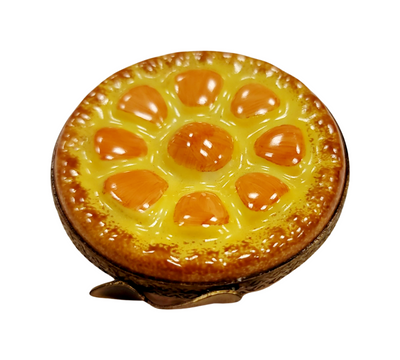 Elegant Orange Tart Limoges Box Porcelain Limoges fruit vegetables French Trinket Box
