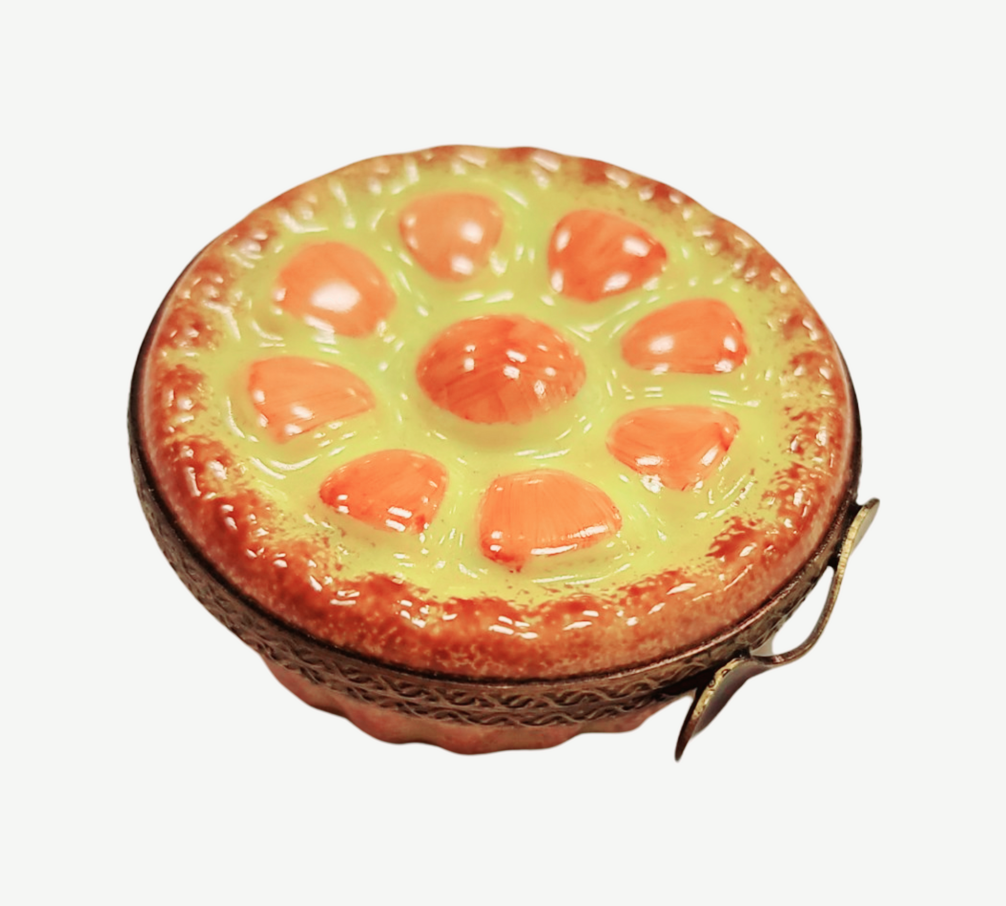 Elegant Orange Tart Limoges Box Porcelain Limoges fruit vegetables French Trinket Box