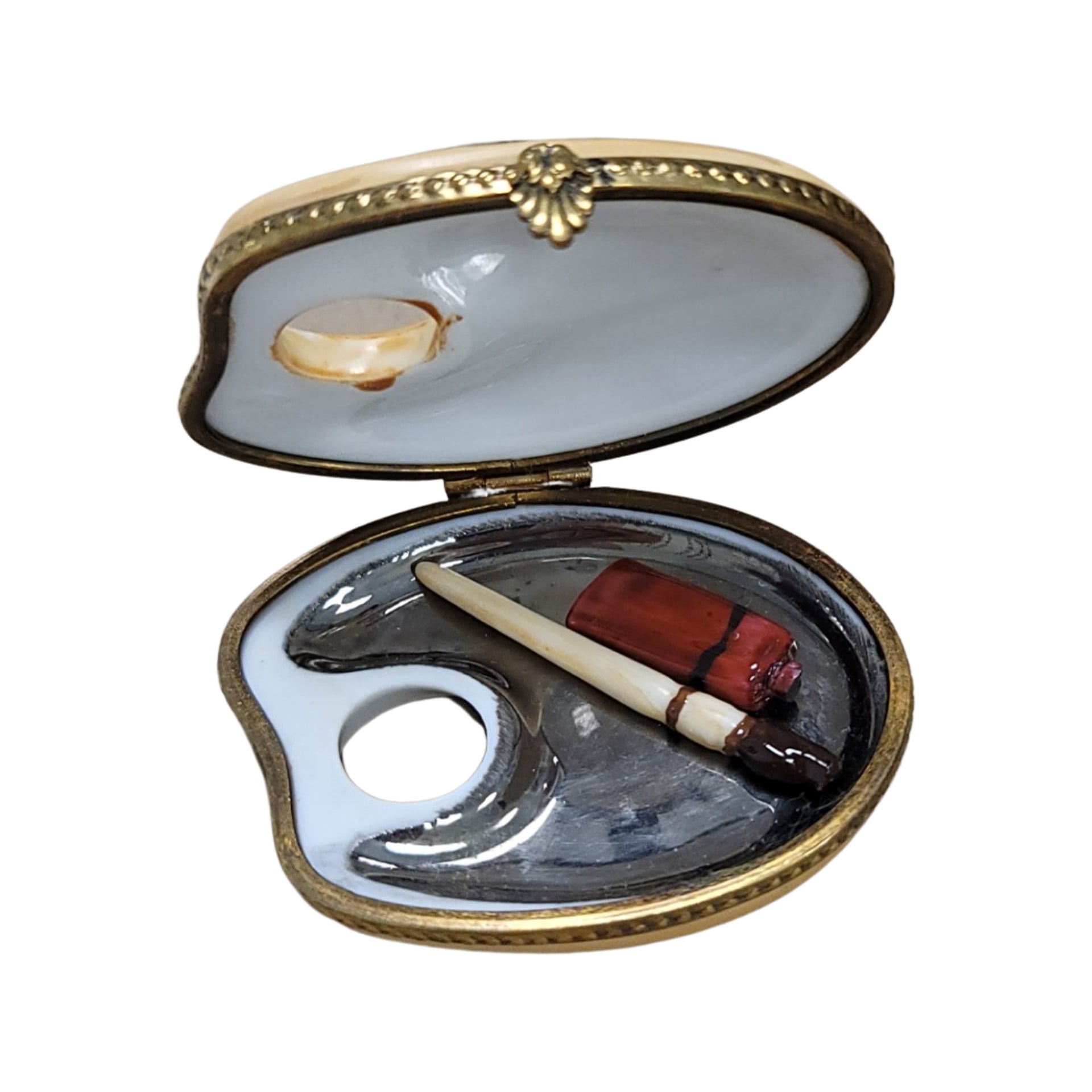 Elegant Paint Palette Limoges Box Porcelain Limoges Fine Art French Trinket Box