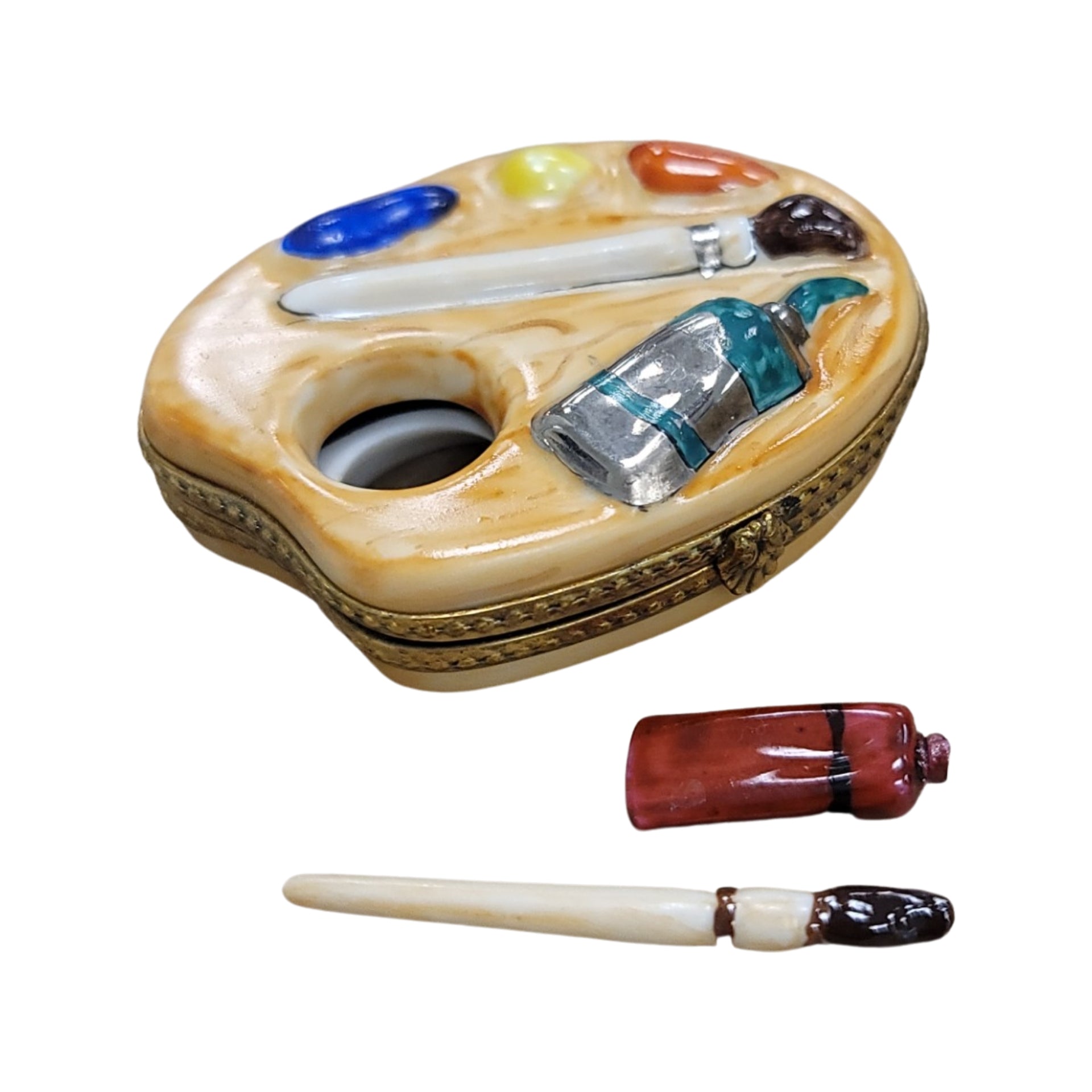 Elegant Paint Palette Limoges Box Porcelain Limoges Fine Art French Trinket Box