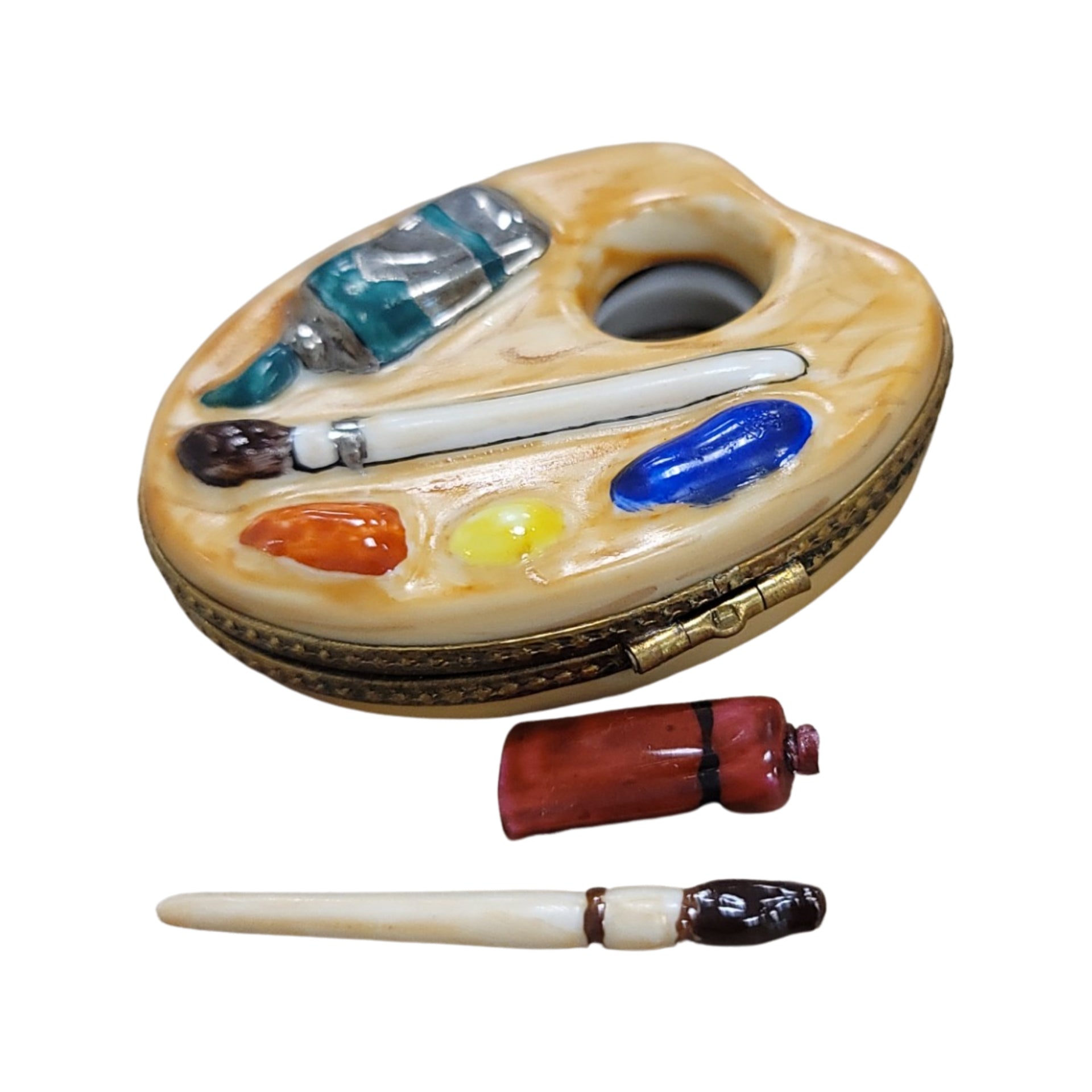 Elegant Paint Palette Limoges Box Porcelain Limoges Fine Art French Trinket Box