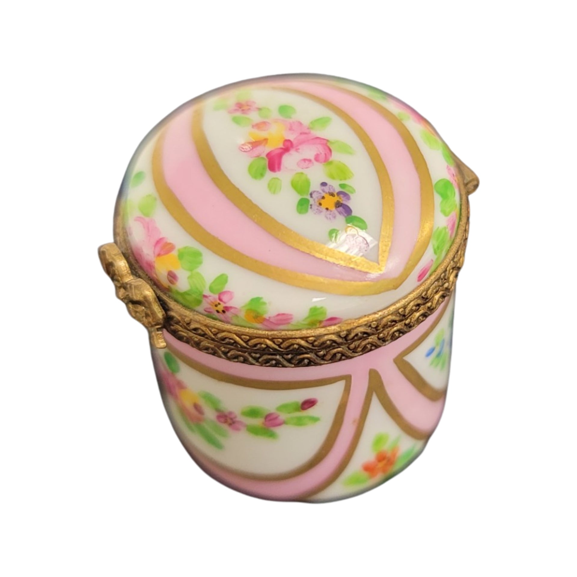 Elegant Pink Floral Limoges Box Porcelain Limoges LIMOGES BOXES traditional French Trinket Box