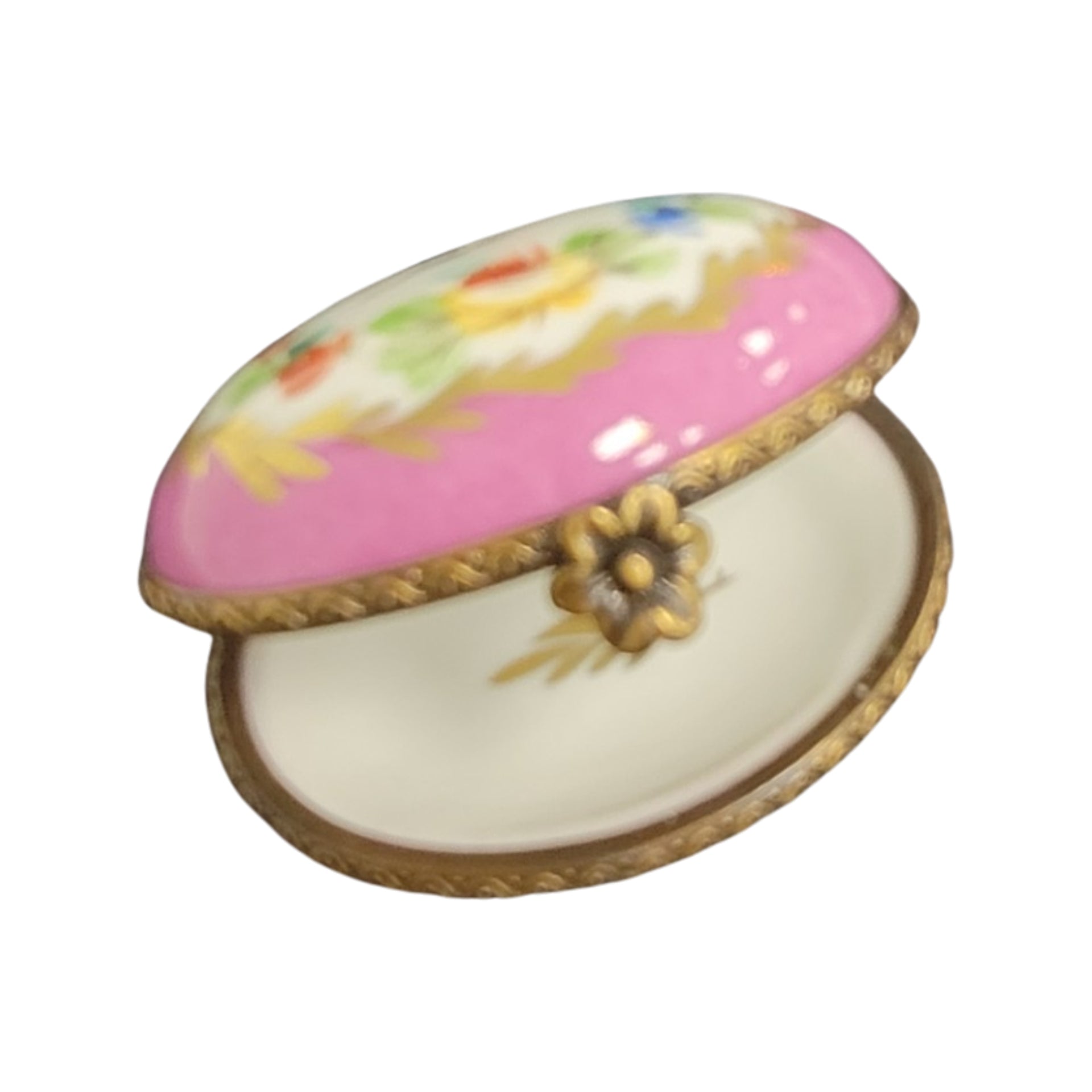 Elegant Pink Oval Keepsake Box Porcelain Limoges LIMOGES BOXES traditional French Trinket Box