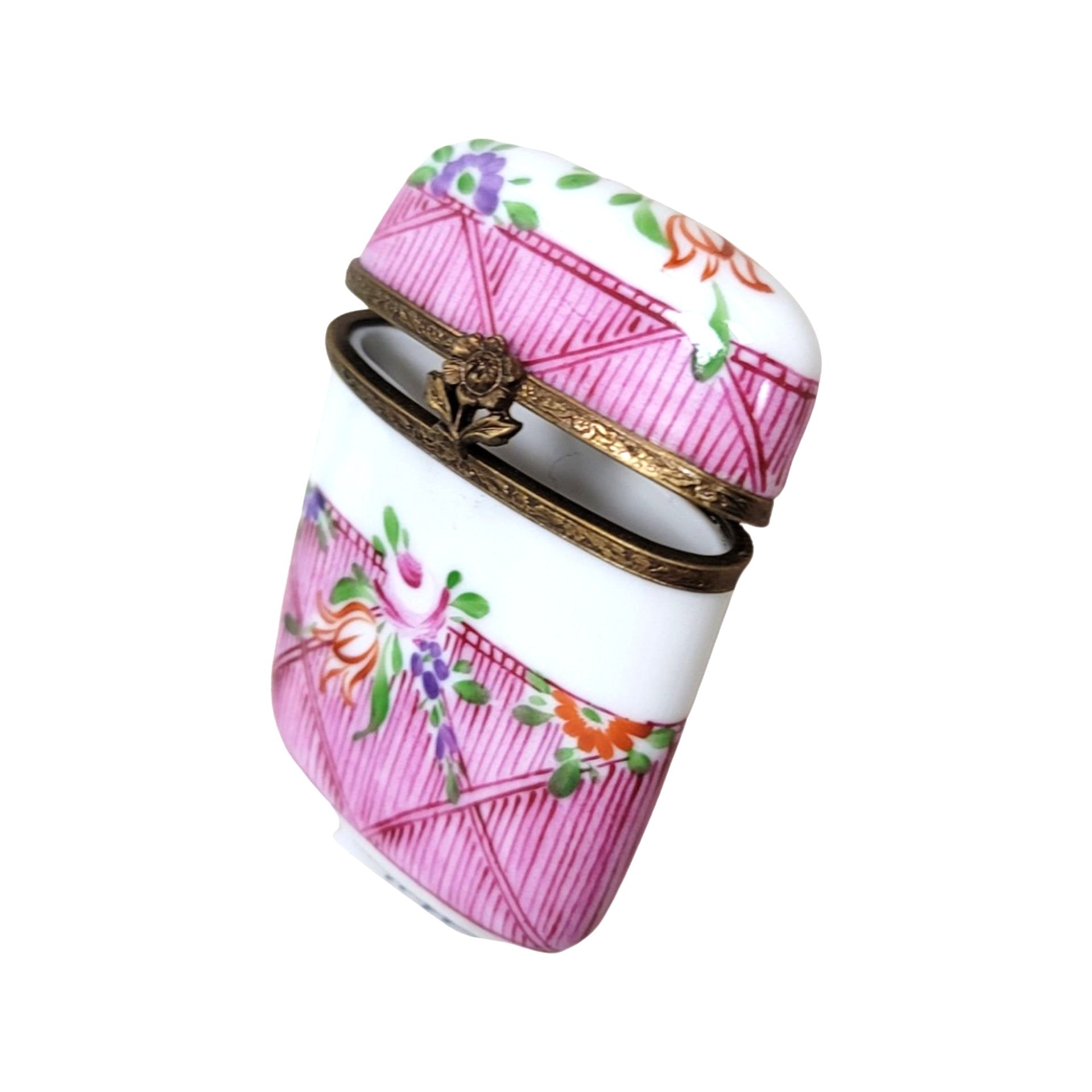 Elegant Pink Oval Limoges Box Porcelain Limoges LIMOGES BOXES traditional French Trinket Box