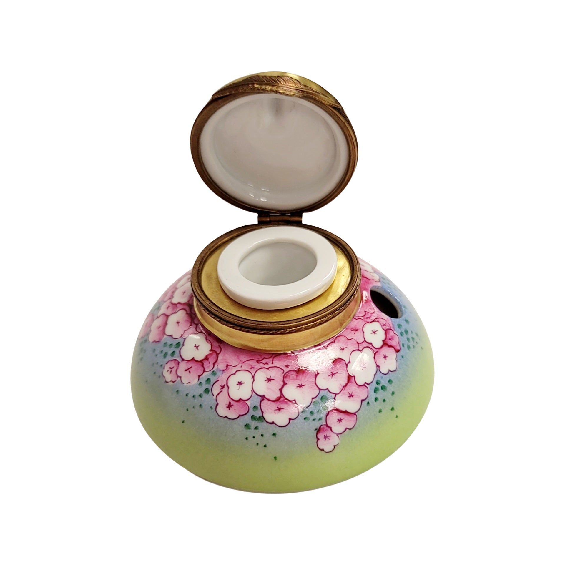 Elegant Porcelain Ink Well Porcelain Limoges professional French Trinket Box