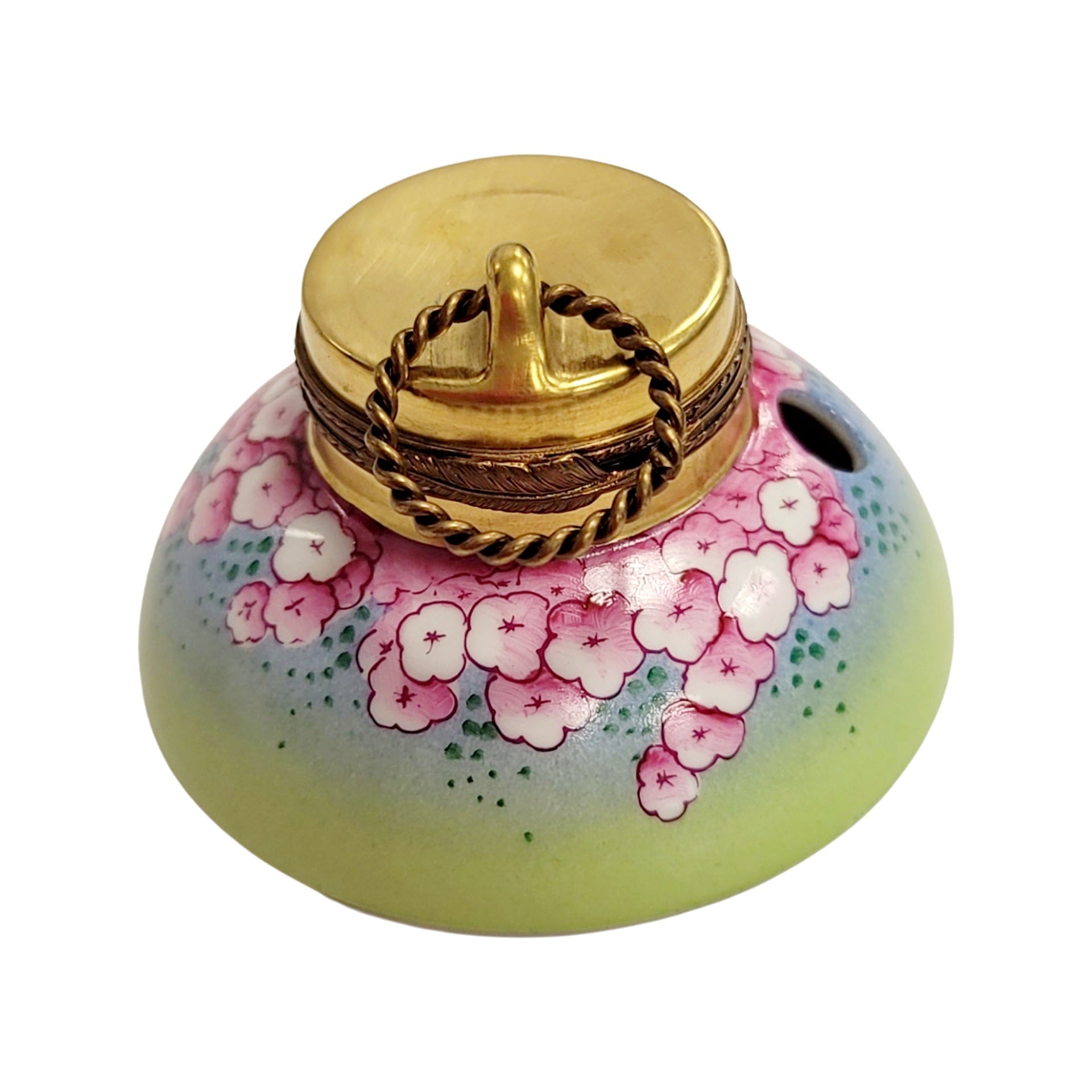 Elegant Porcelain Ink Well Porcelain Limoges professional French Trinket Box