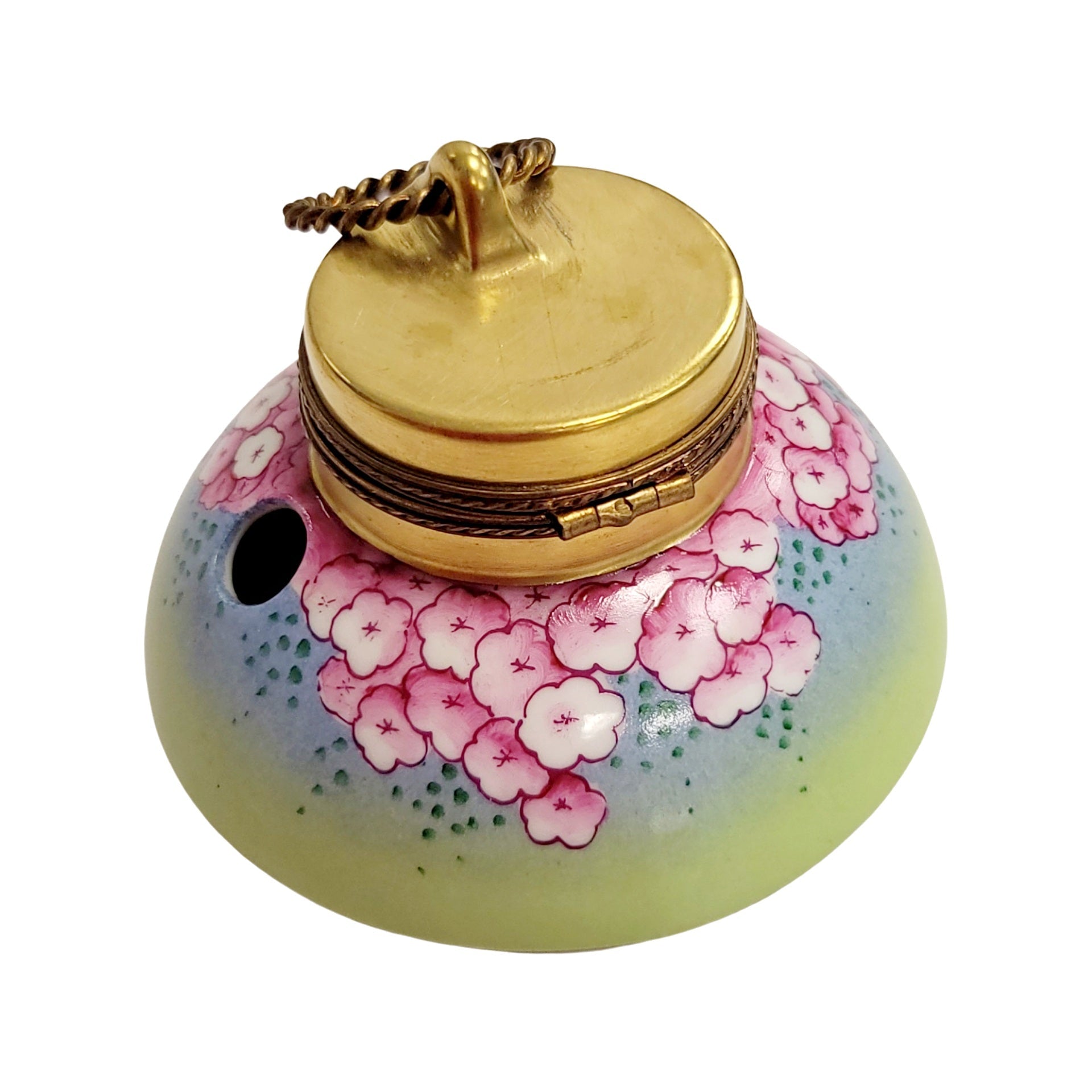 Elegant Porcelain Ink Well Porcelain Limoges professional French Trinket Box