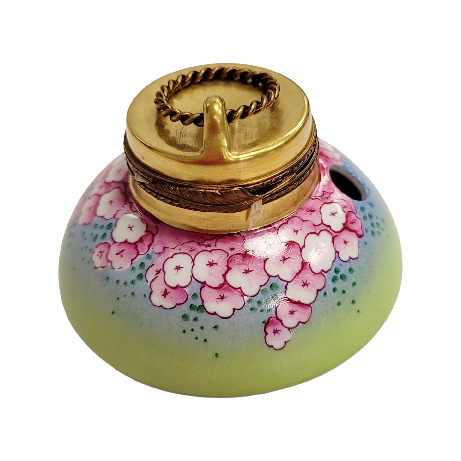 Elegant Porcelain Ink Well Porcelain Limoges professional French Trinket Box