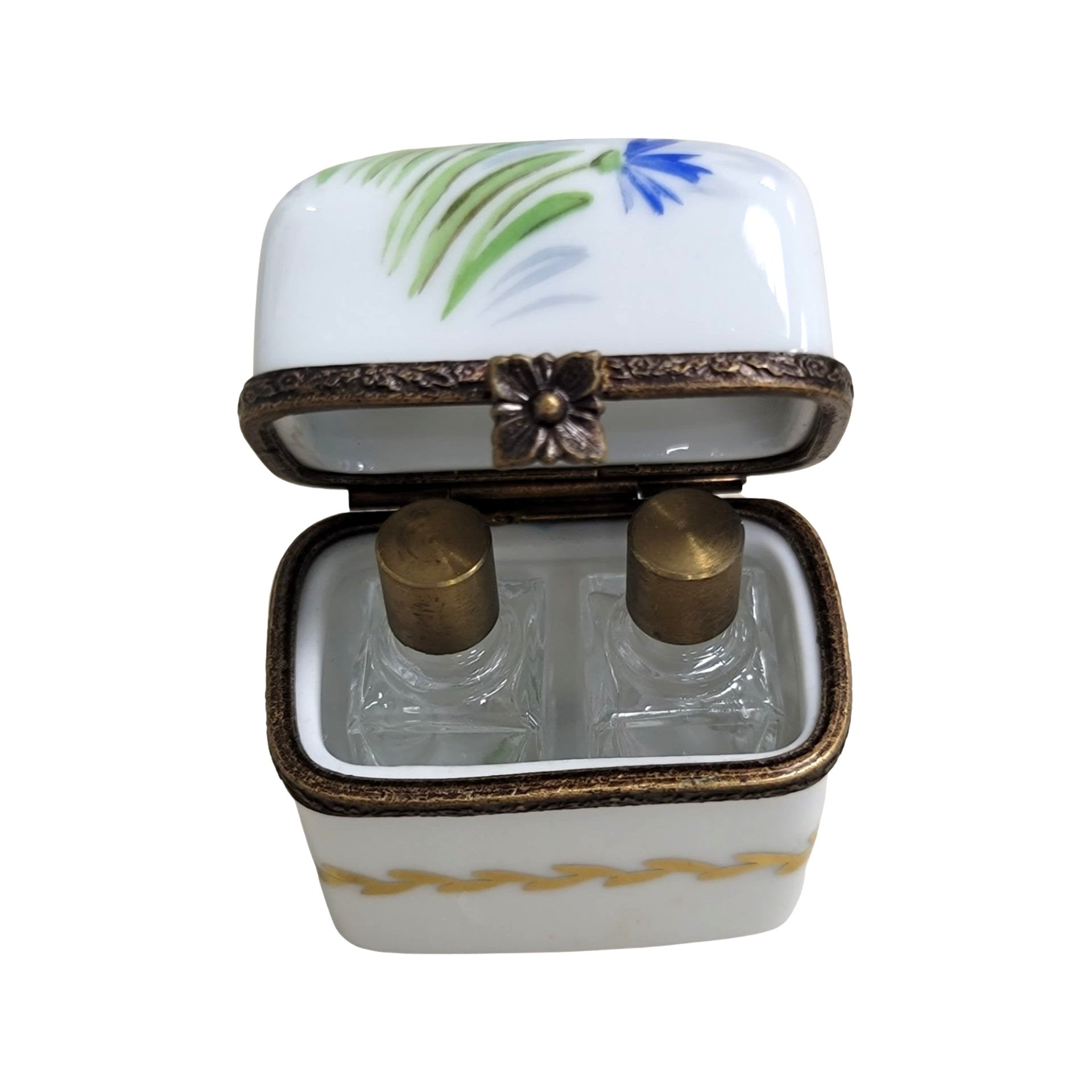 Elegant Porcelain Perfume Box Porcelain Limoges Perfume French Trinket Box