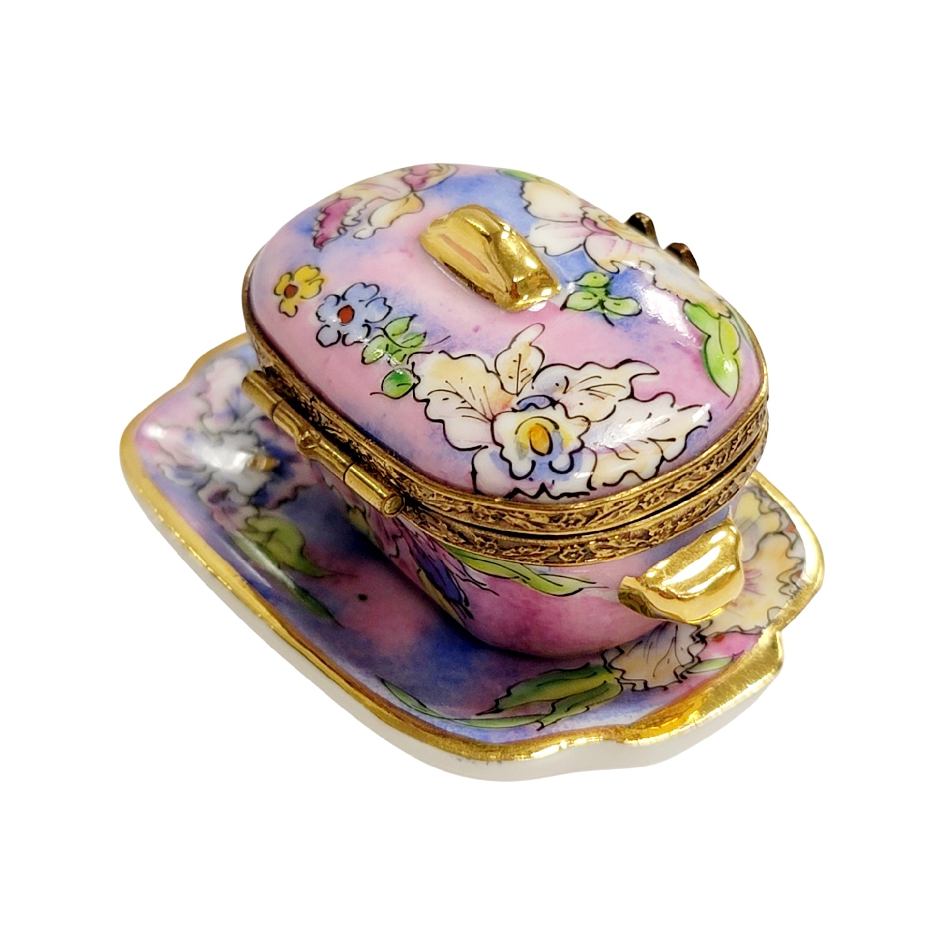 Fine art lovers will admire this Purple Blue Soup Toureen with Tray Limoges box