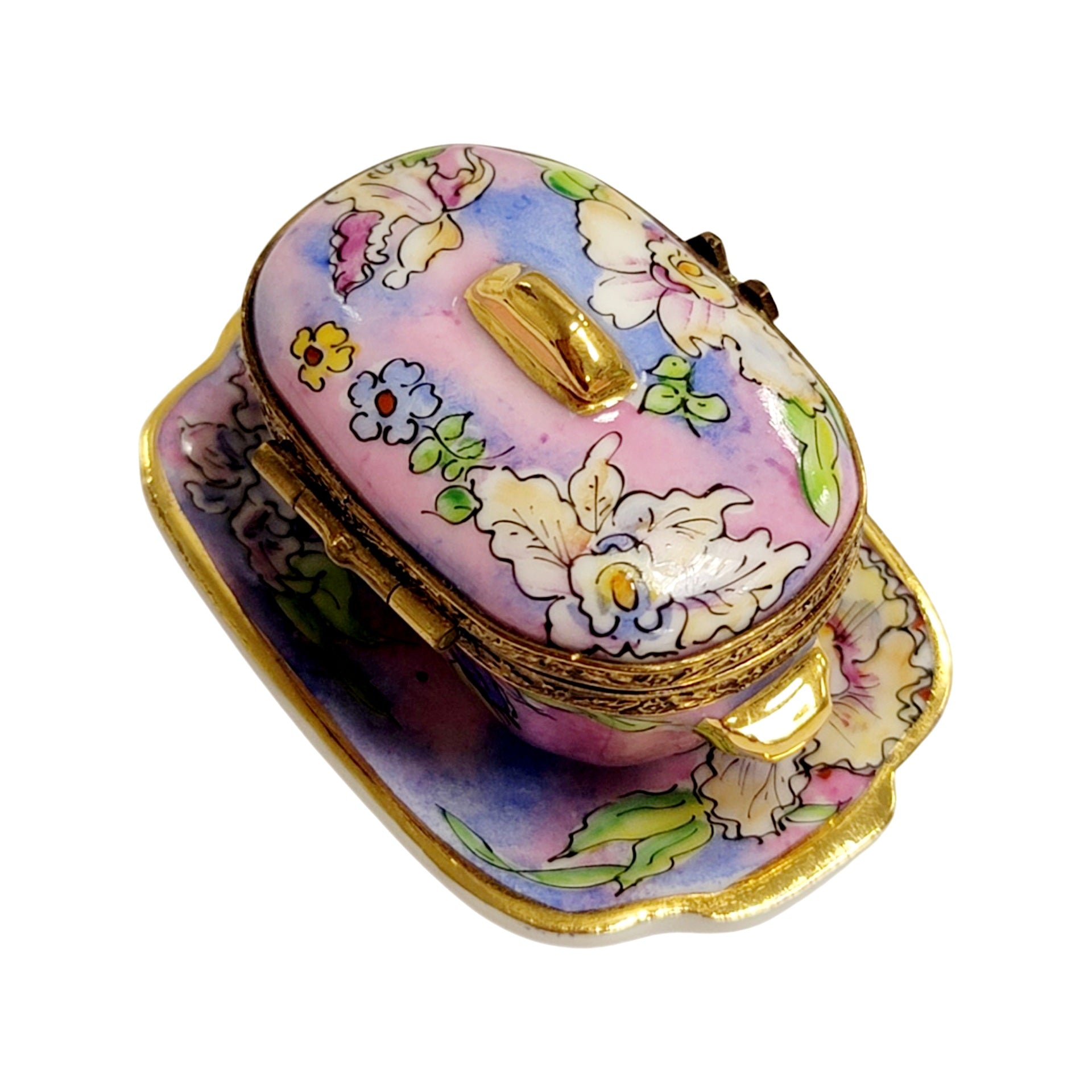 The painter's artistry shows on this Purple Blue Soup Toureen with Tray Limoges box
