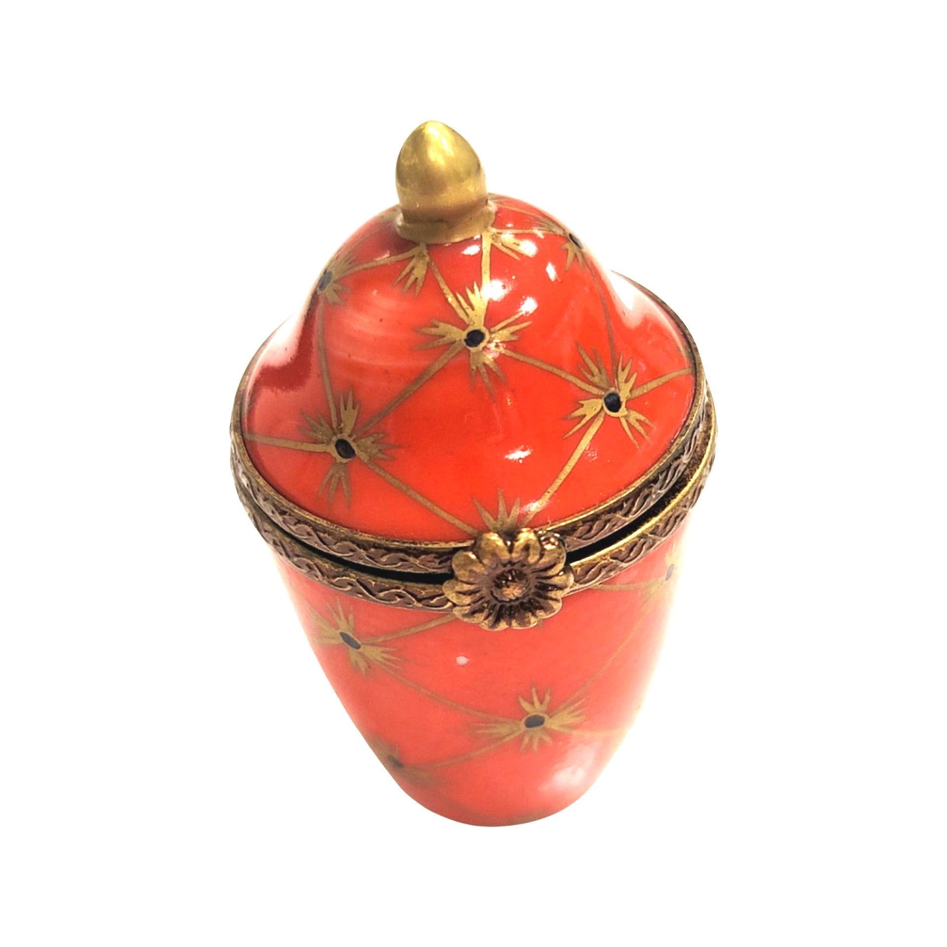 Elegant Red Canister Urn Porcelain Limoges LIMOGES BOXES traditional French Trinket Box