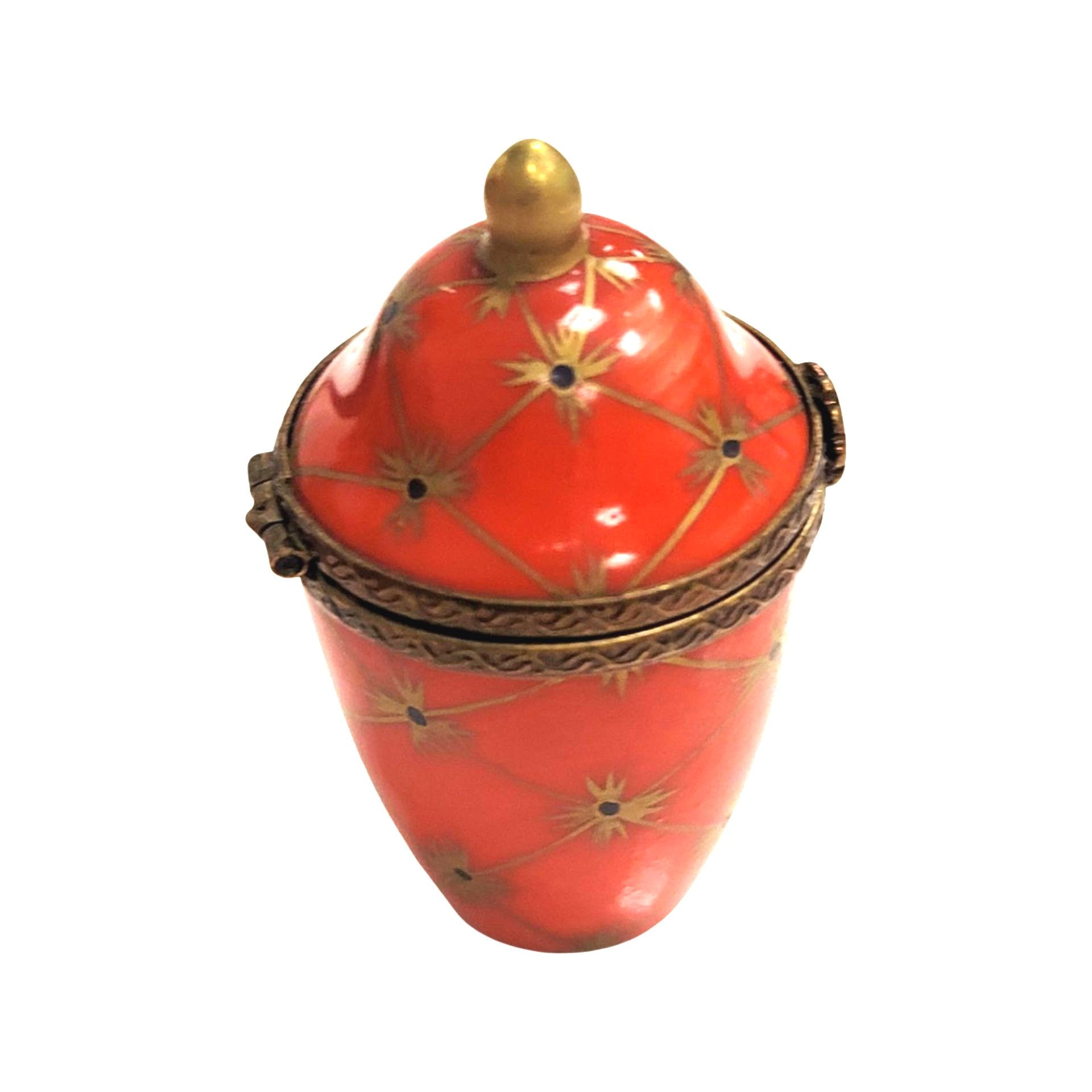 Elegant Red Canister Urn Porcelain Limoges LIMOGES BOXES traditional French Trinket Box