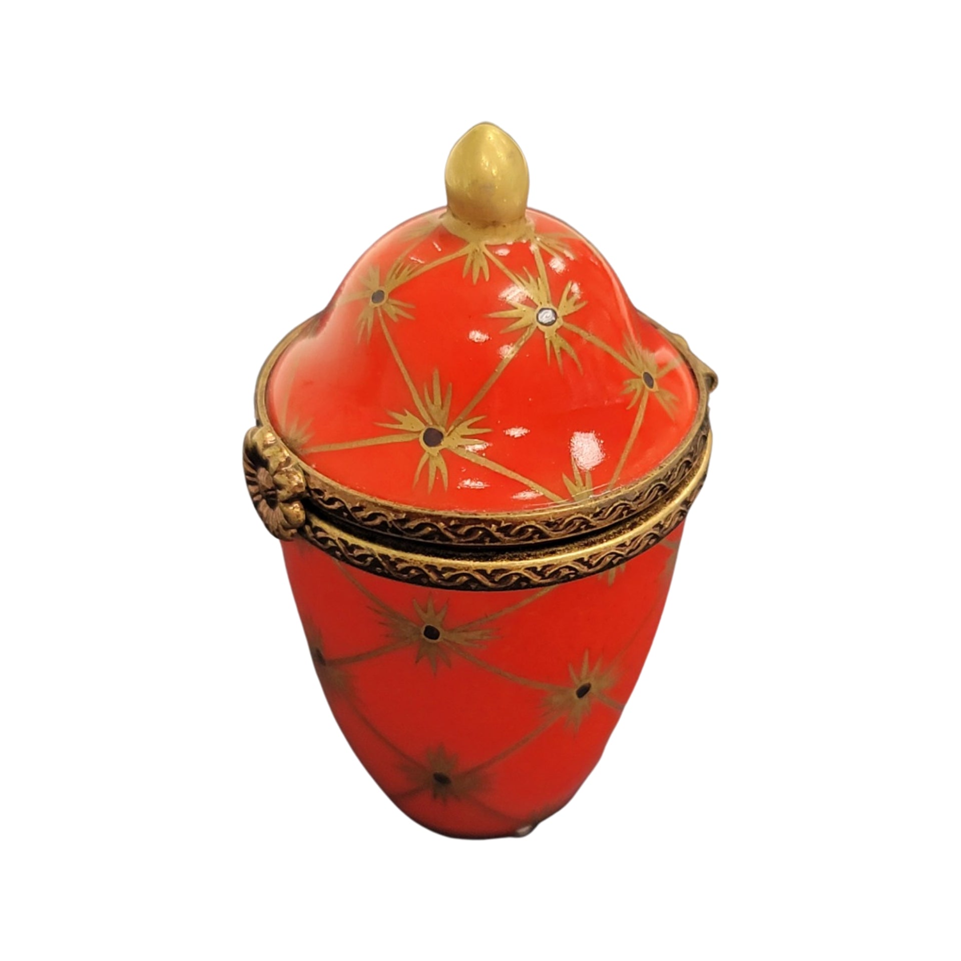 Elegant Red Canister Urn Porcelain Limoges LIMOGES BOXES traditional French Trinket Box