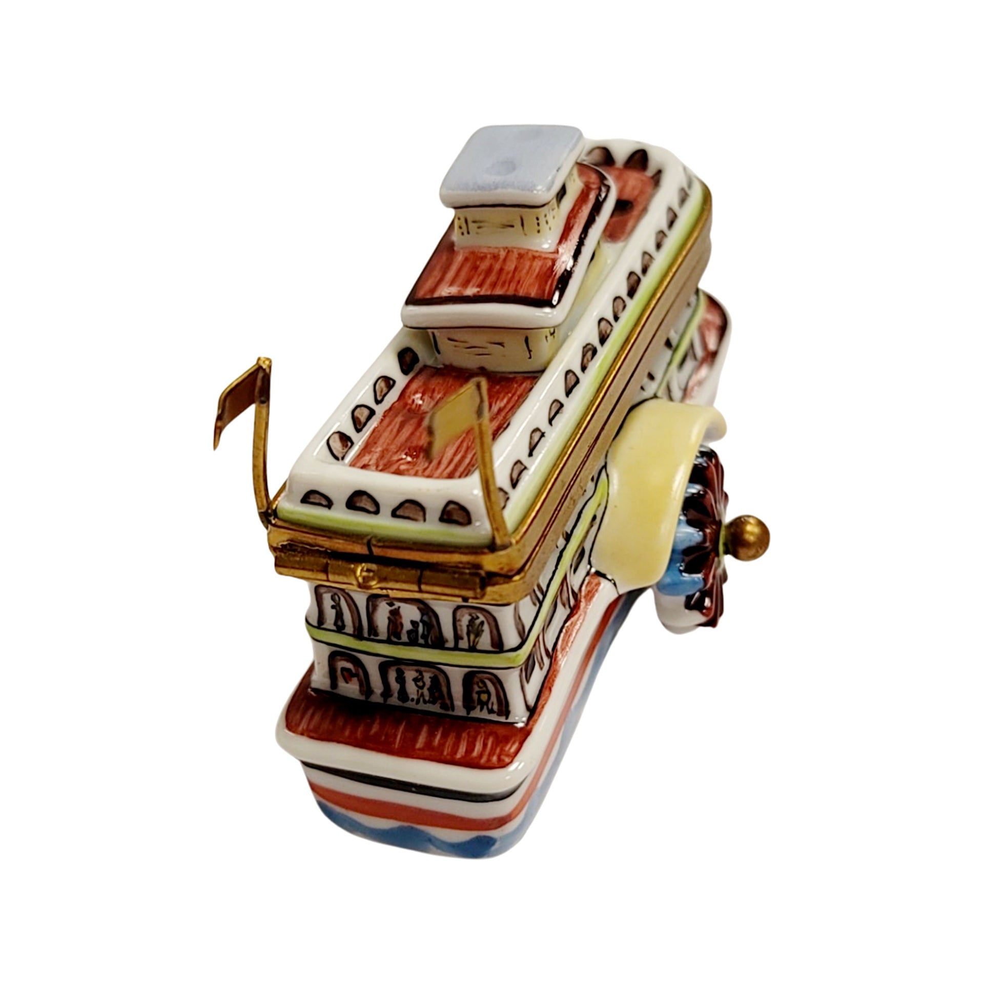 Elegant River Boat Limoges Box Porcelain Limoges vehicle French Trinket Box