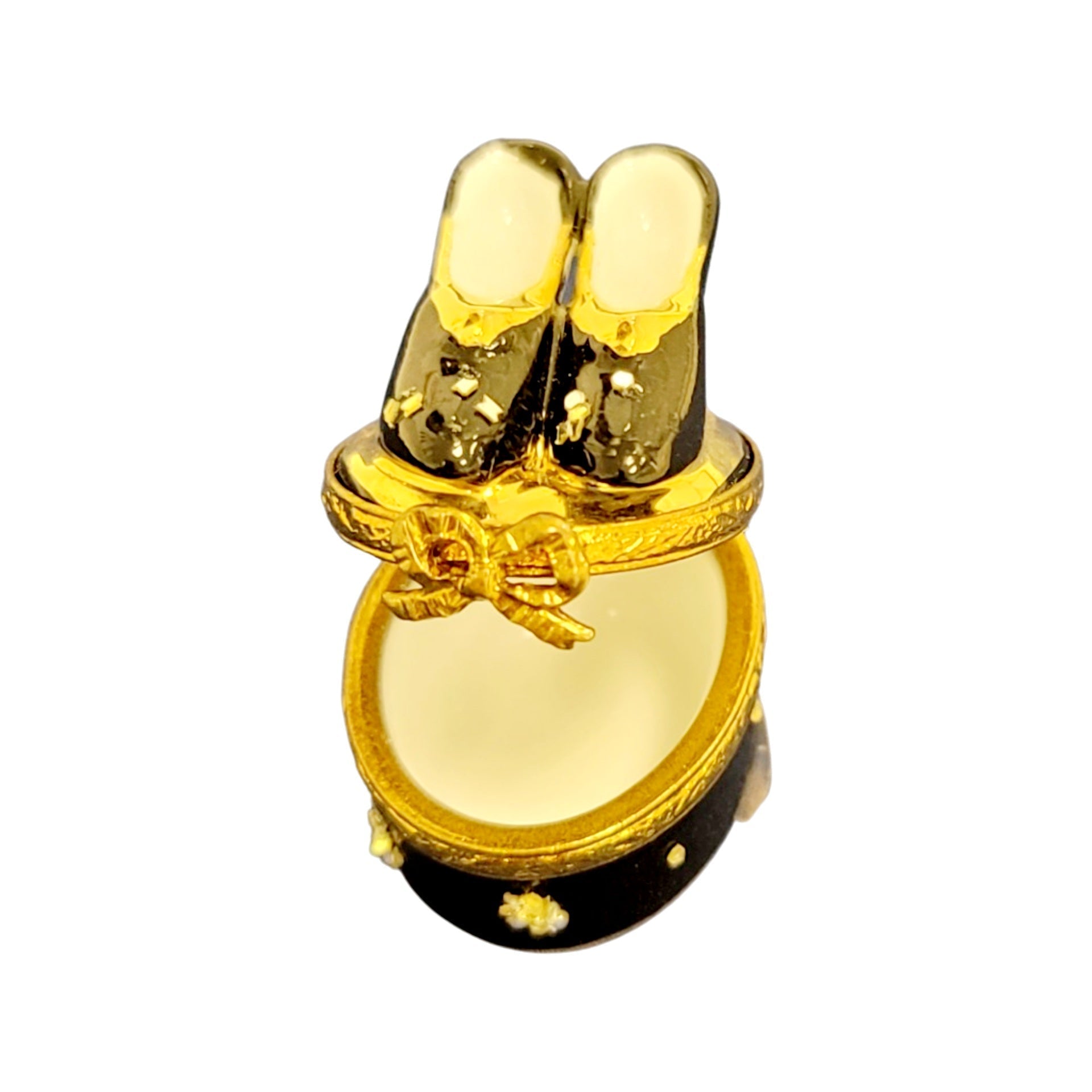 Elegant Shoes on Oval Box Porcelain Limoges shoes French Trinket Box