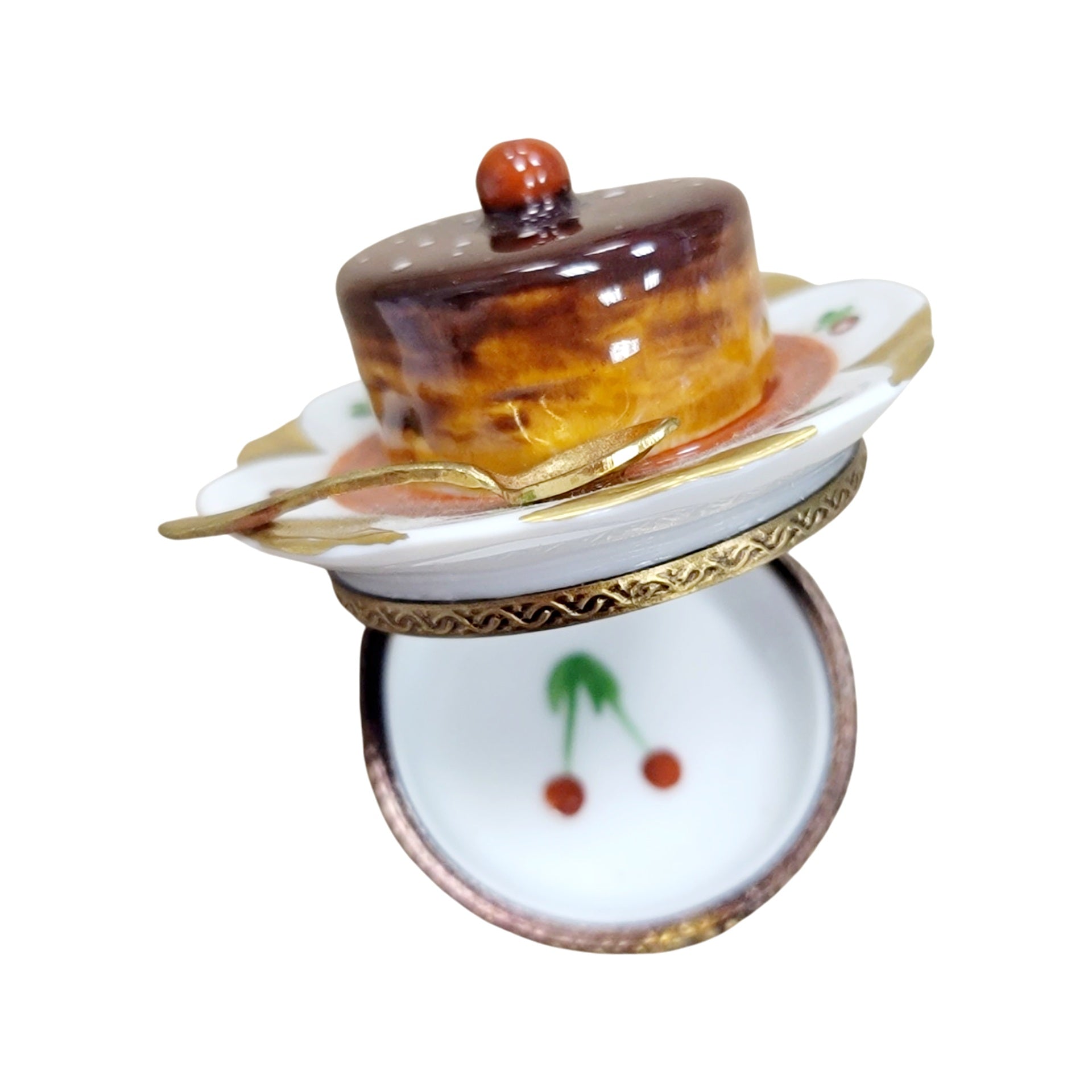 Elegant Souffle Dish Delight Porcelain Limoges Dessert French Trinket Box