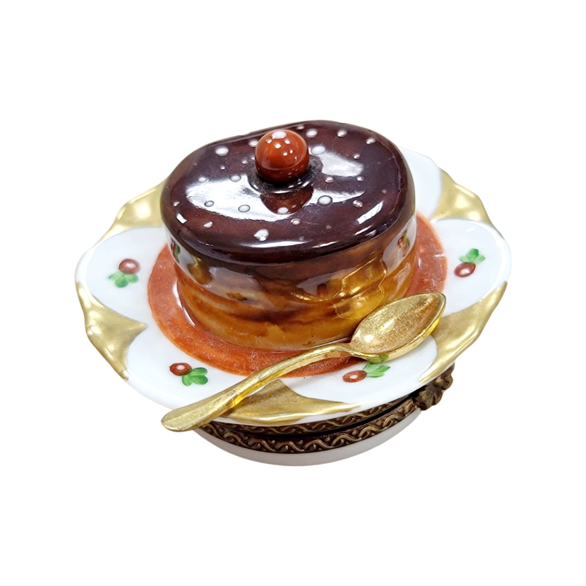 Elegant Souffle Dish Delight Porcelain Limoges Dessert French Trinket Box